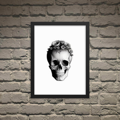 Frida Skull Minimal Goth Framed Poster - Pale Blood Store