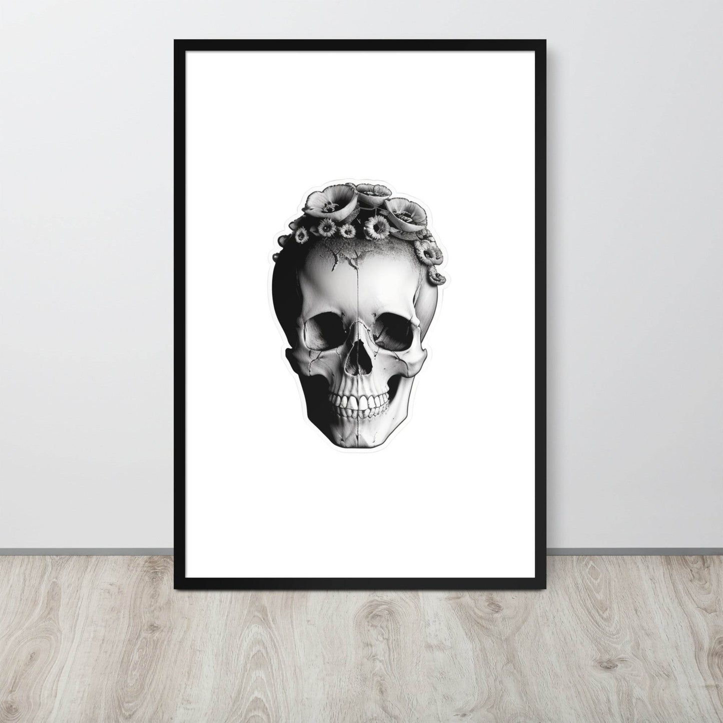 Frida Skull Minimal Goth Framed Poster - Pale Blood Store