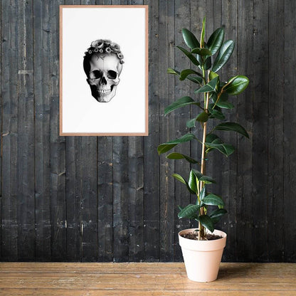 Frida Skull Minimal Goth Framed Poster - Pale Blood Store