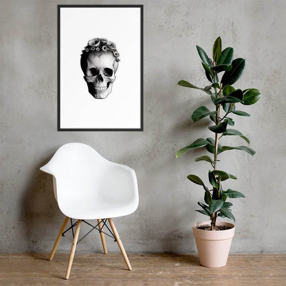 Frida Skull Minimal Goth Framed Poster - Pale Blood Store