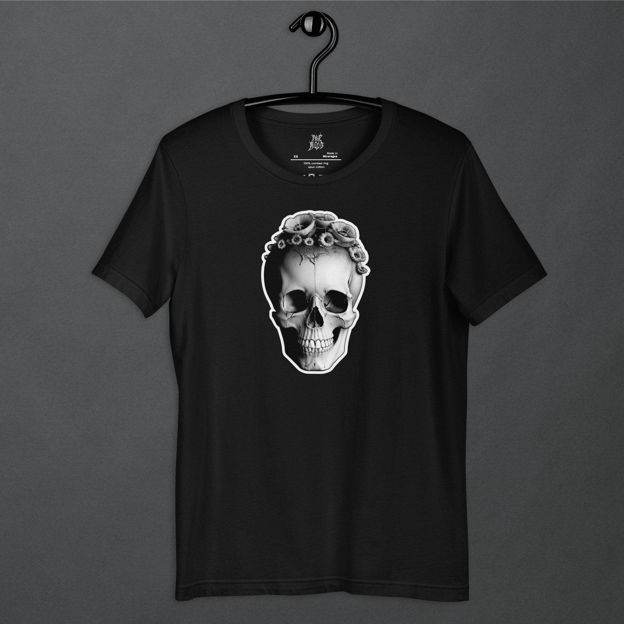 Frida Skull Minimal Goth Unisex T-Shirt - Pale Blood Store