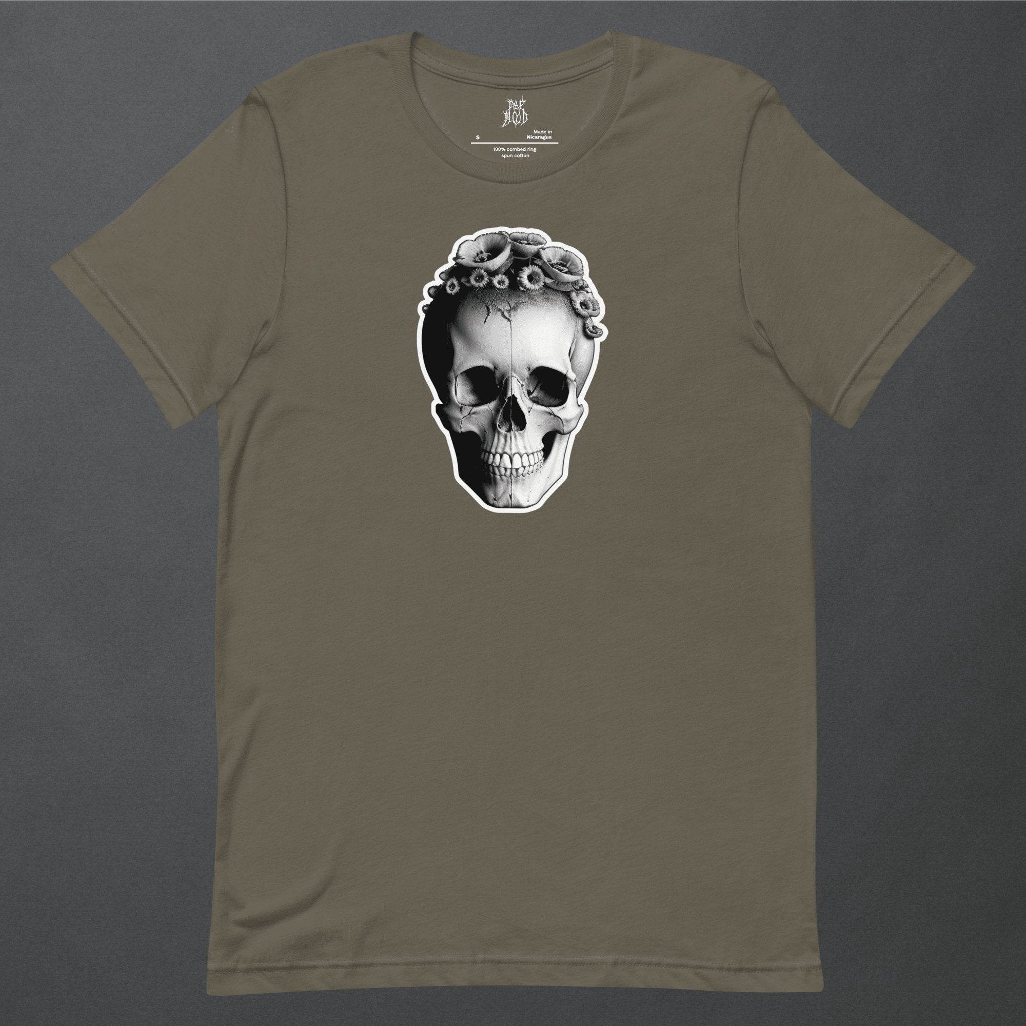 Frida Skull Minimal Goth Unisex T-Shirt - Pale Blood Store