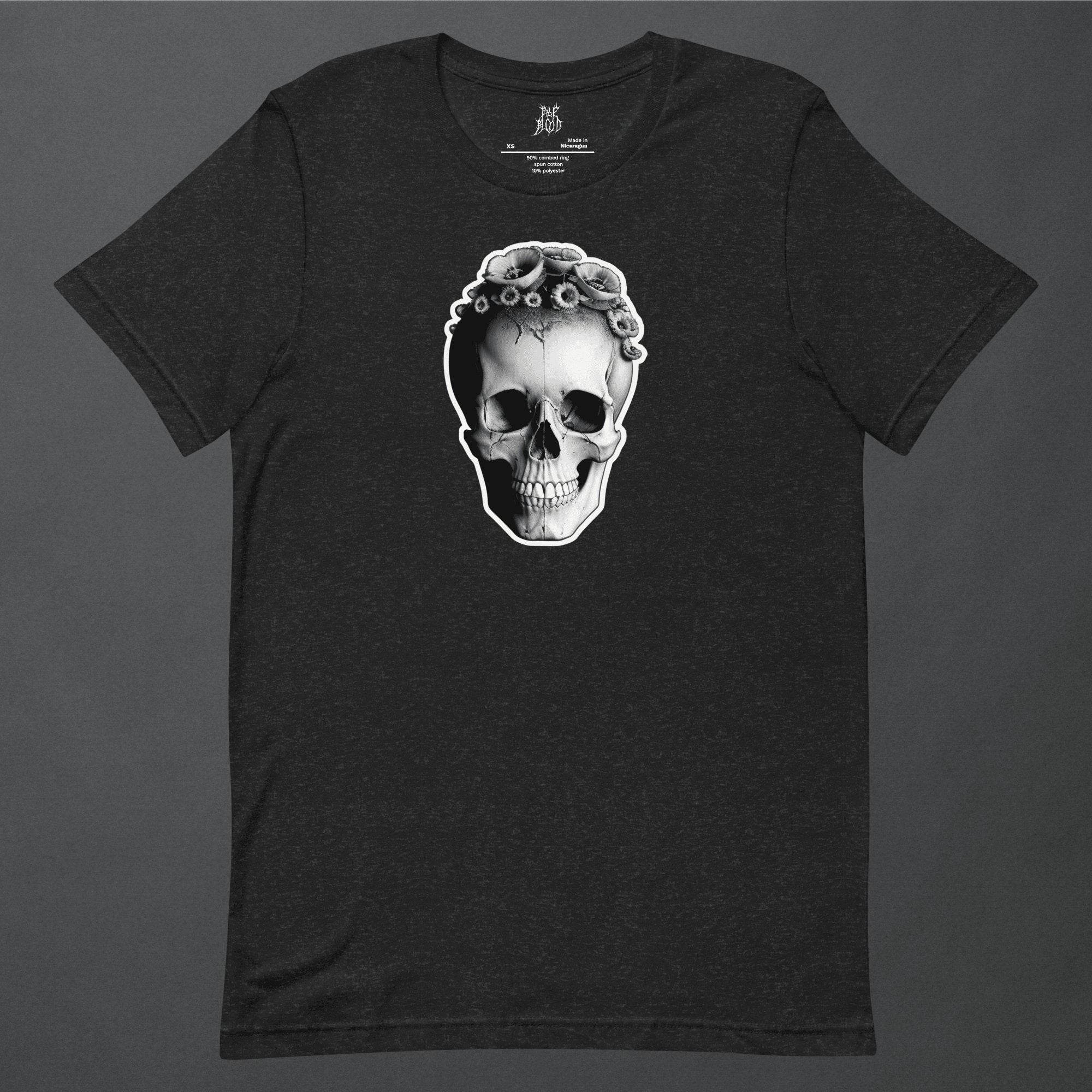Frida Skull Minimal Goth Unisex T-Shirt - Pale Blood Store