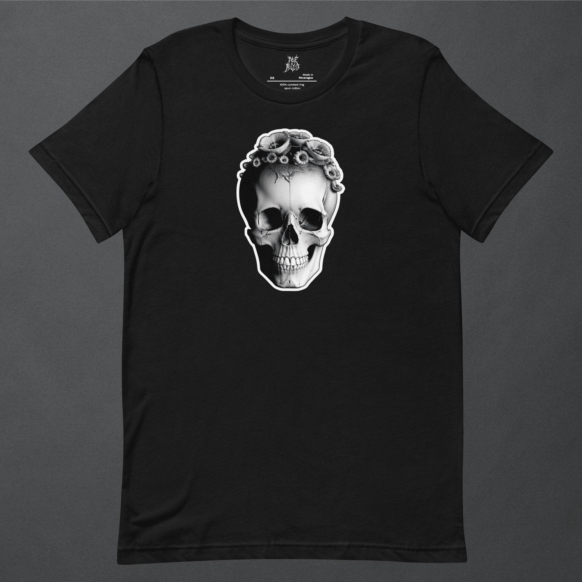 Frida Skull Minimal Goth Unisex T-Shirt - Pale Blood Store