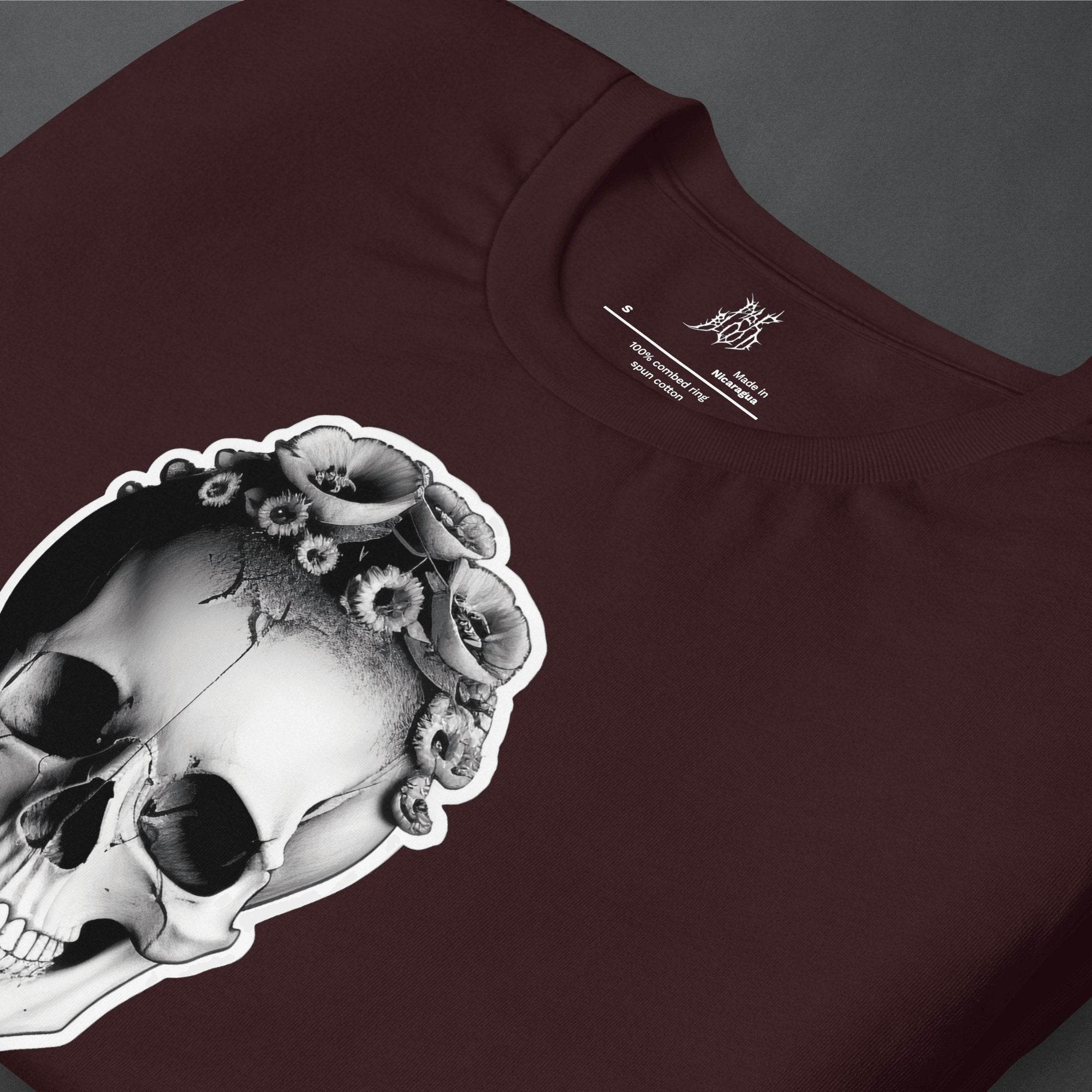 Frida Skull Minimal Goth Unisex T-Shirt - Pale Blood Store
