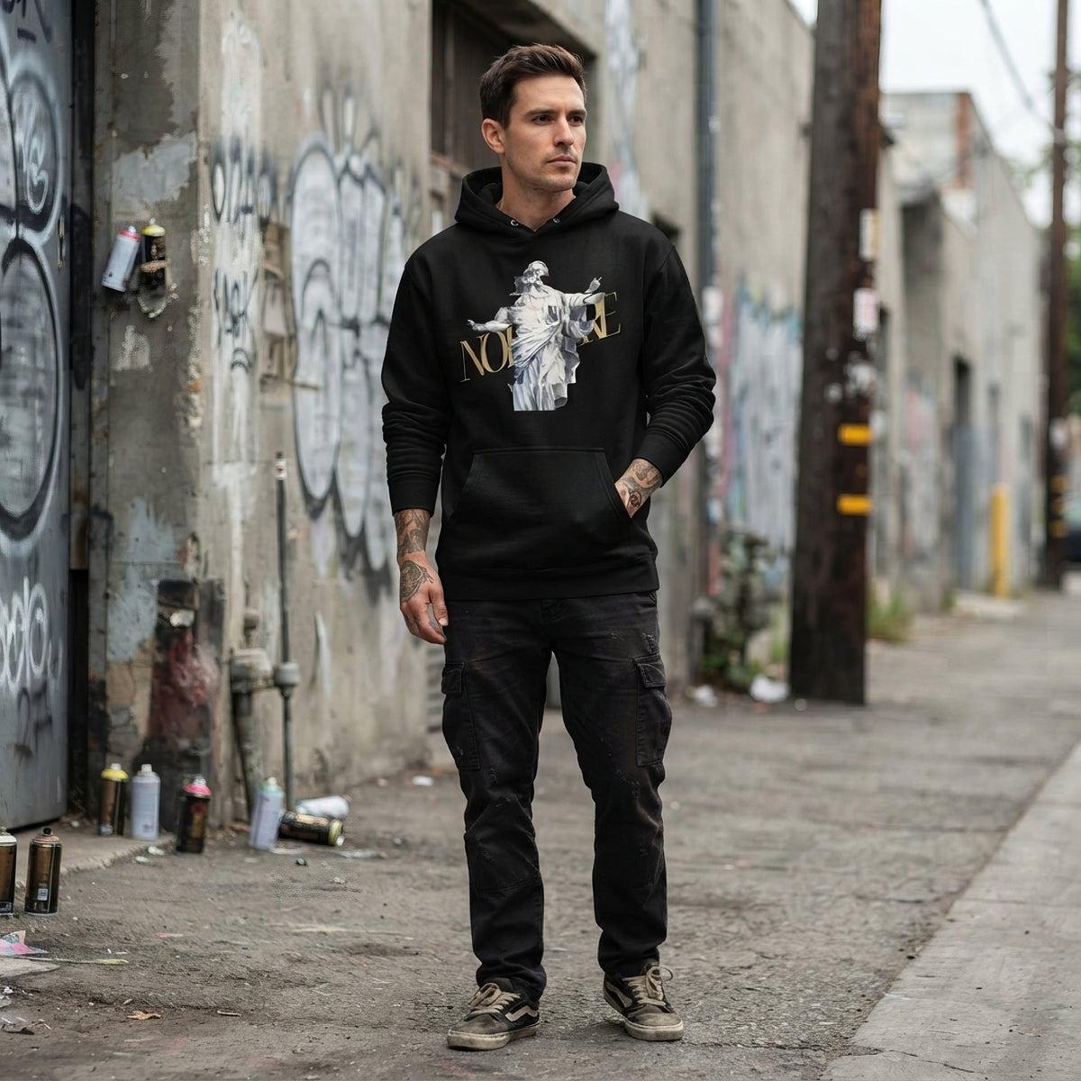Glitched Prophet Black Metal Style Unisex Hoodie - Pale Blood Store