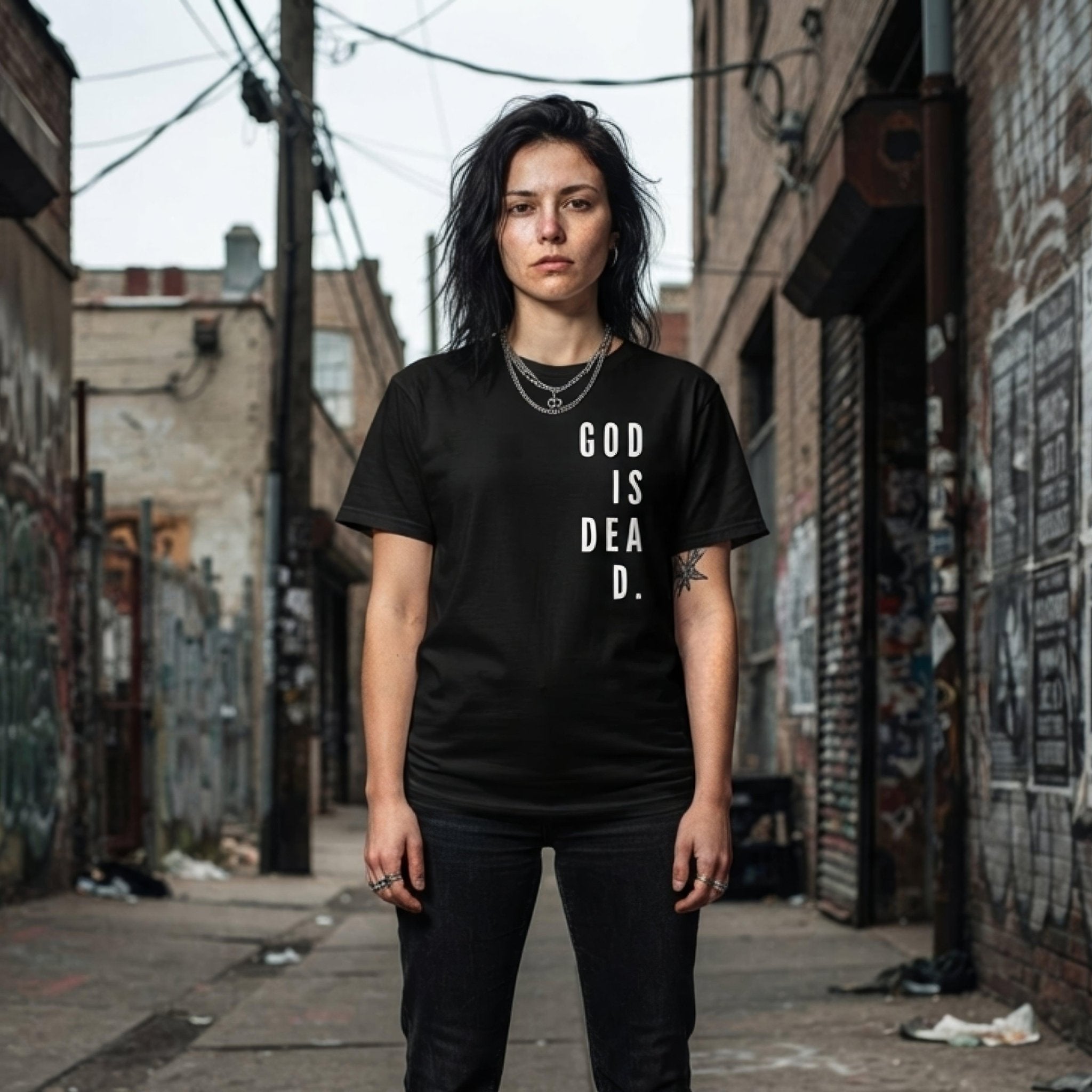 God is Dead Goth Minimalist Unisex T-Shirt - ["apparel","god is dead","men","t-shirt","tee","tshirt","unisex","women"] | Pale Blood Store