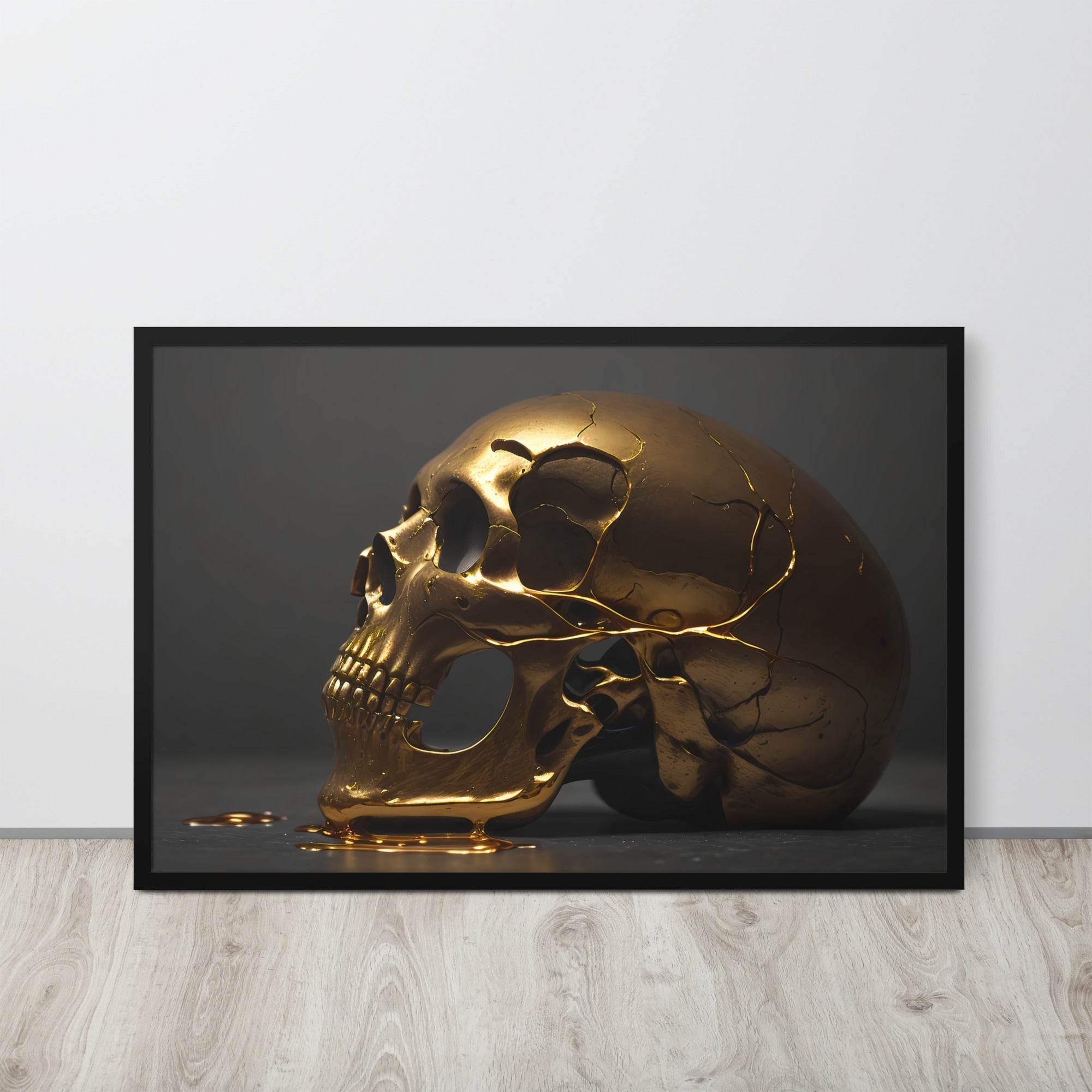 Golden Death Neo Goth Framed Poster - Pale Blood Store