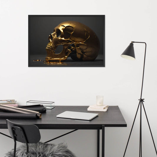Golden Death Neo Goth Framed Poster - Pale Blood Store