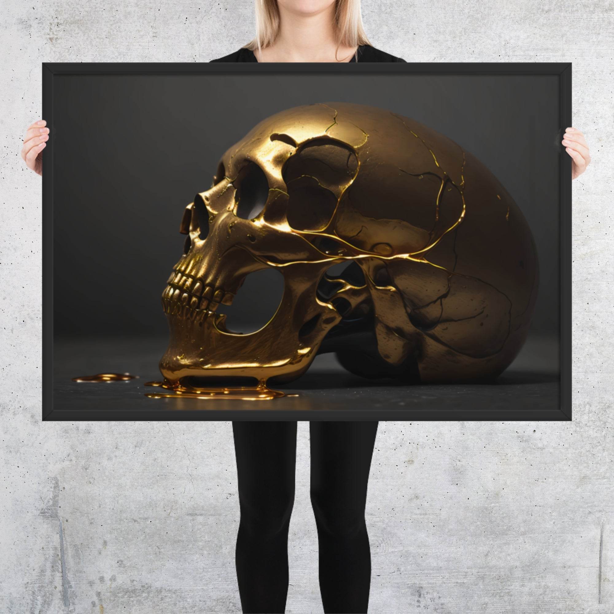 Golden Death Neo Goth Framed Poster - Pale Blood Store