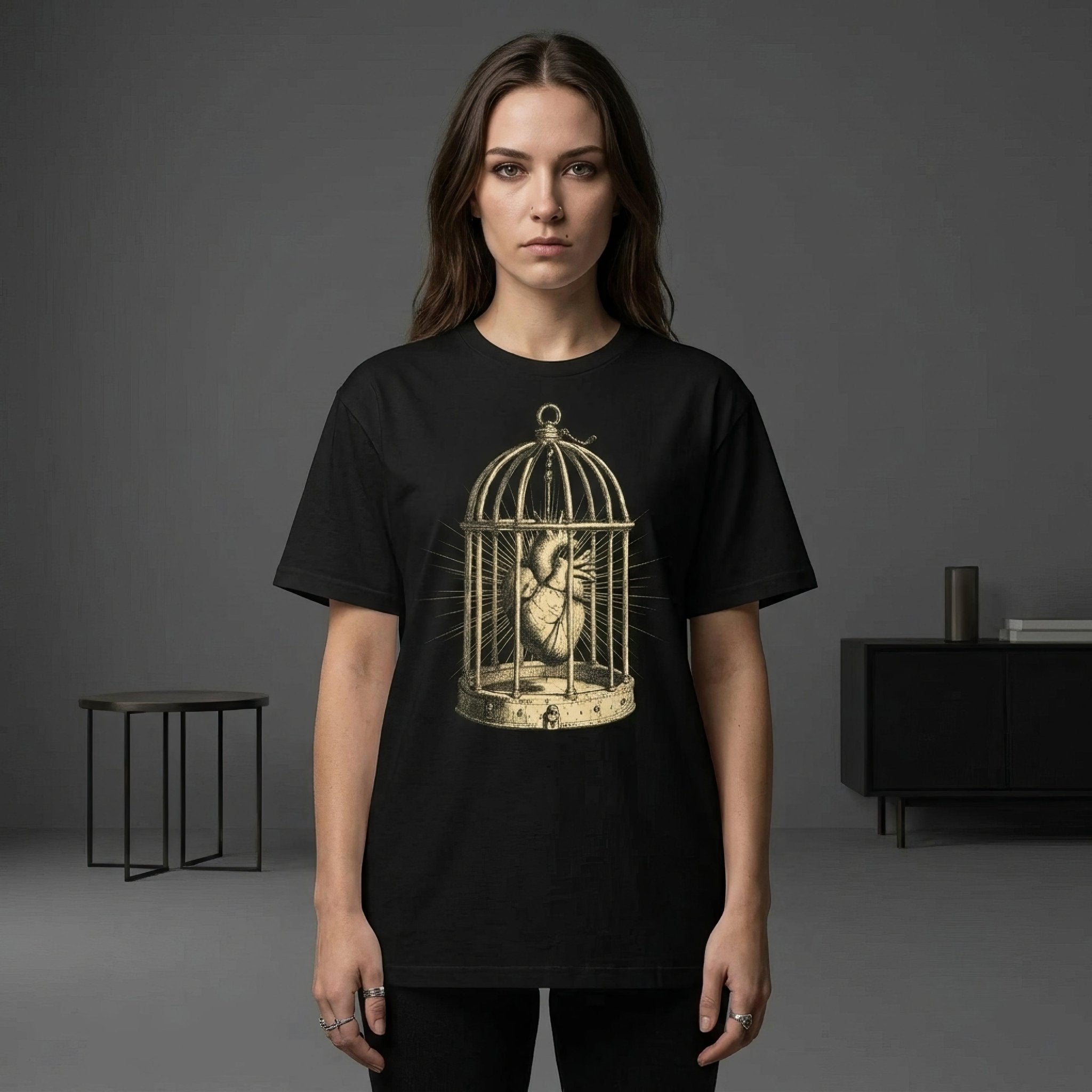 Golden Heart Unisex T-Shirt - ["apparel","golden heart","men","occult","t-shirt","tee","tshirt","unisex","women"] | Pale Blood Store