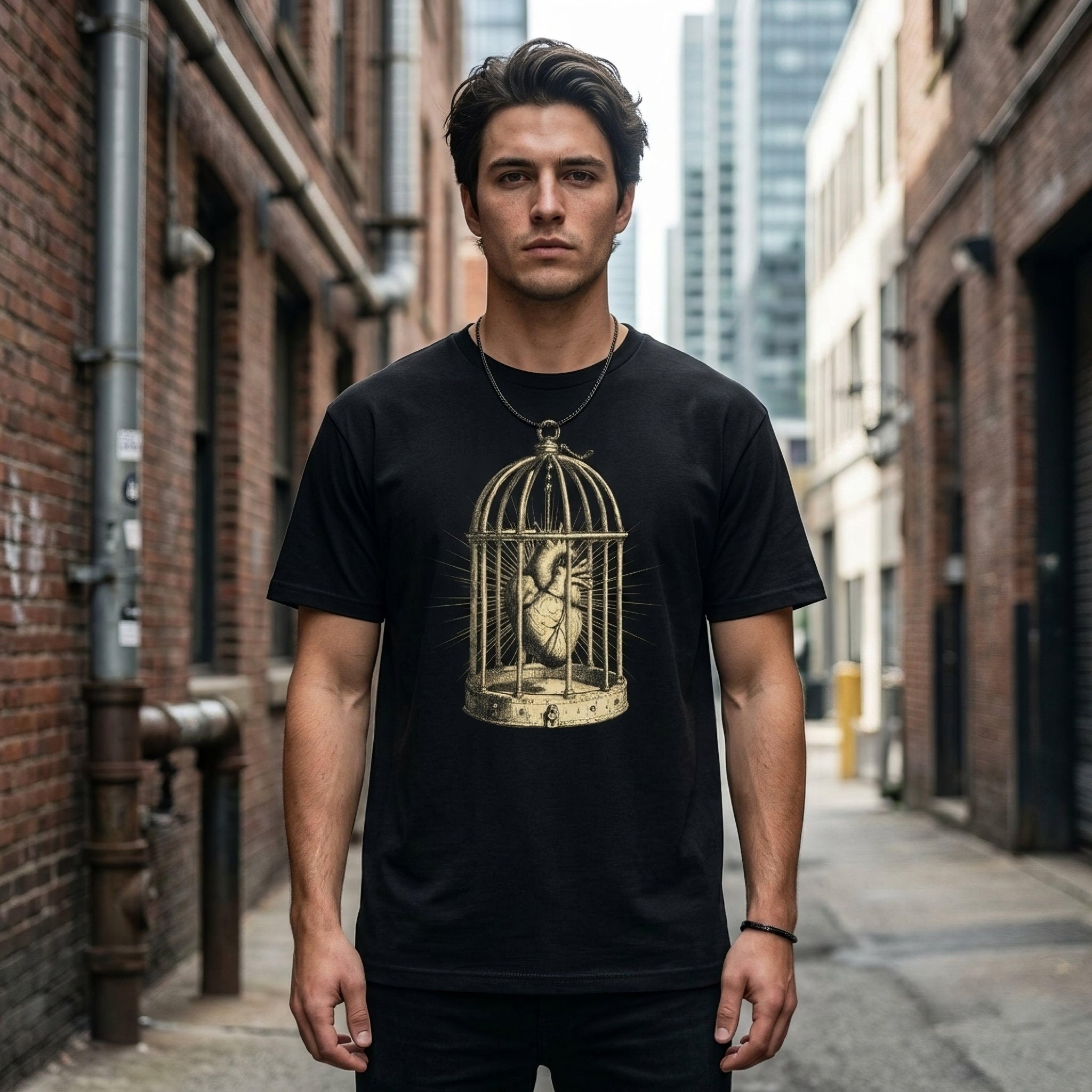 Golden Heart Unisex T-Shirt - ["apparel","golden heart","men","occult","t-shirt","tee","tshirt","unisex","women"] | Pale Blood Store