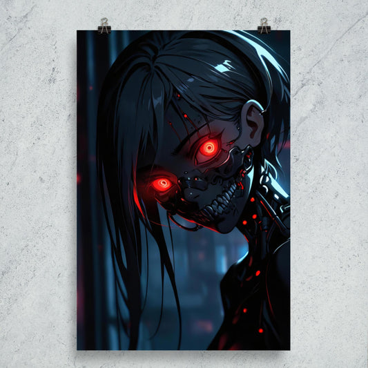 Mechanical Maiden Cyber Goth Aesthetic Poster - Pale Blood Store