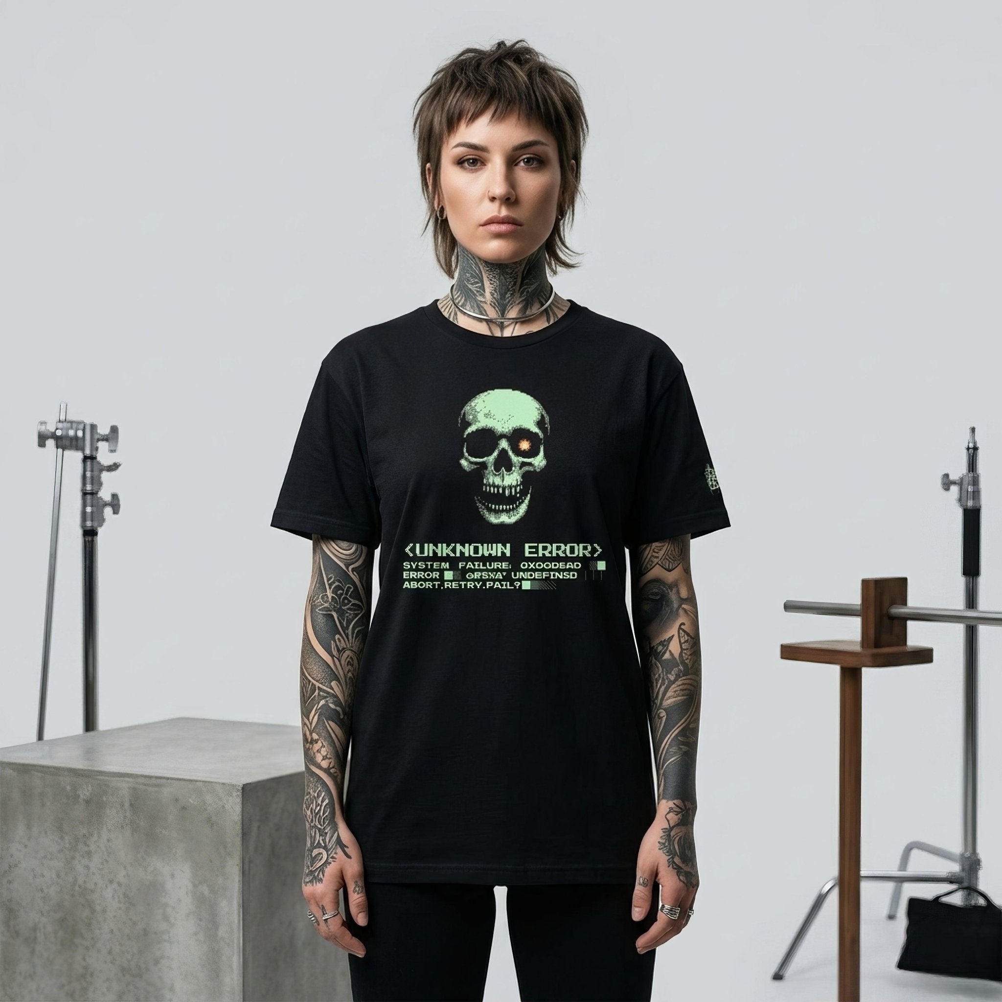 NATAS.EXE Glitch Virus Unisex T-Shirt - Pale Blood Store