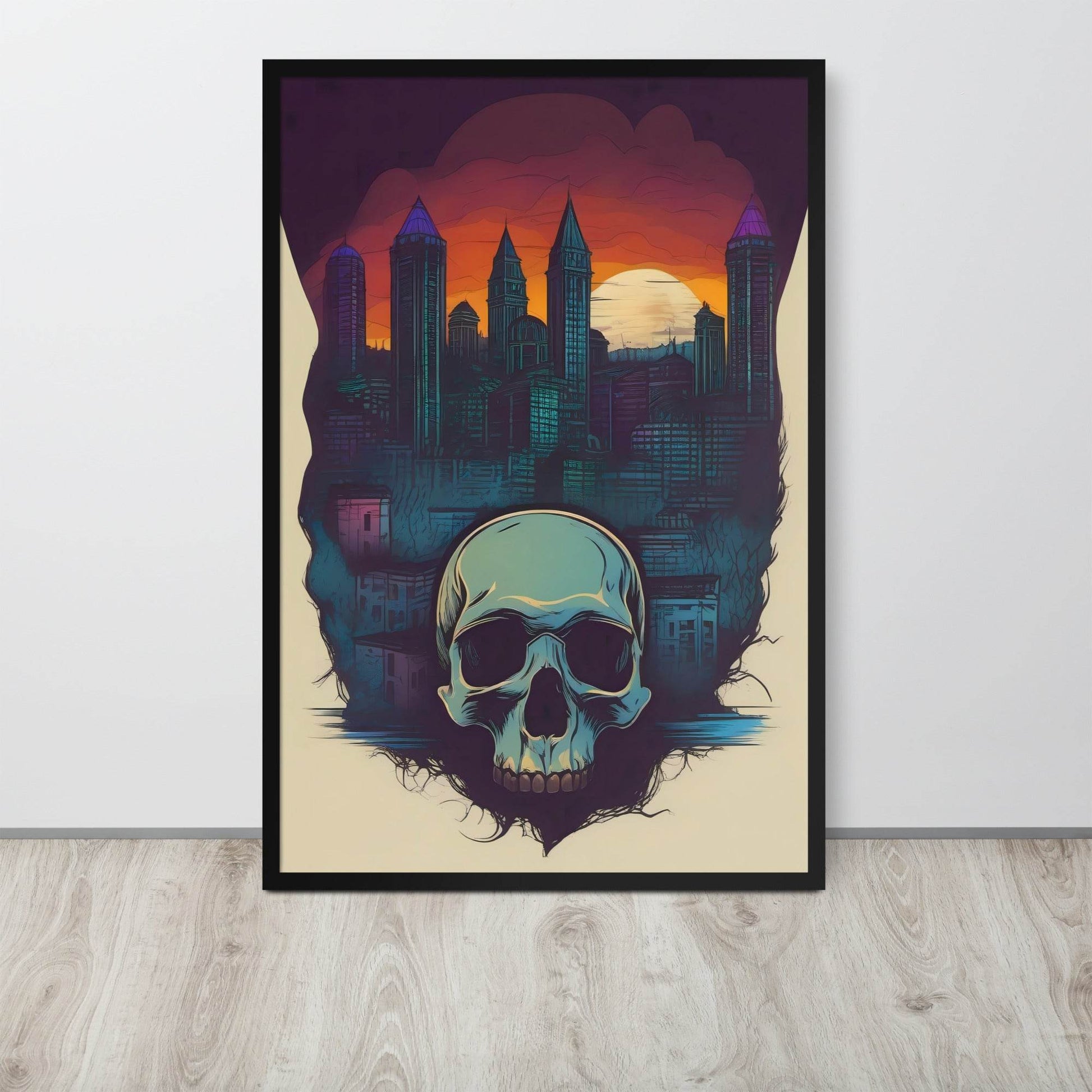 Neon Nightmares 90s Goth Style Framed Poster - Pale Blood Store