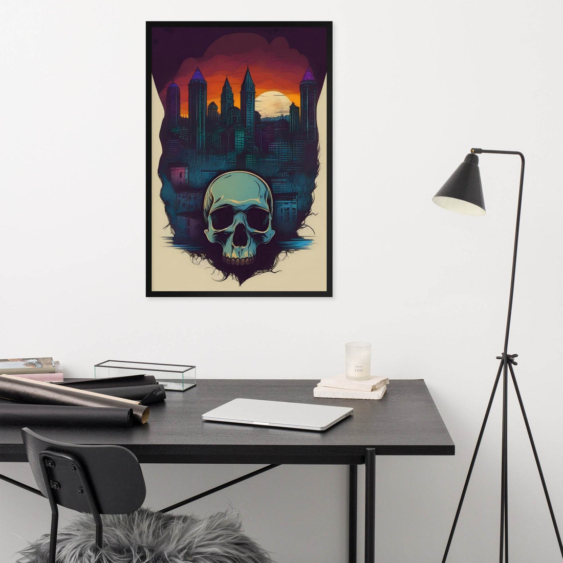 Neon Nightmares 90s Goth Style Framed Poster - Pale Blood Store