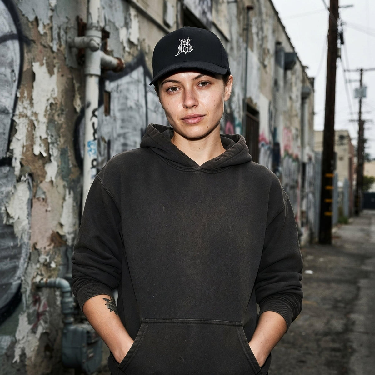 Pale Blood Logo Black Metal Style Cap - Pale Blood Store