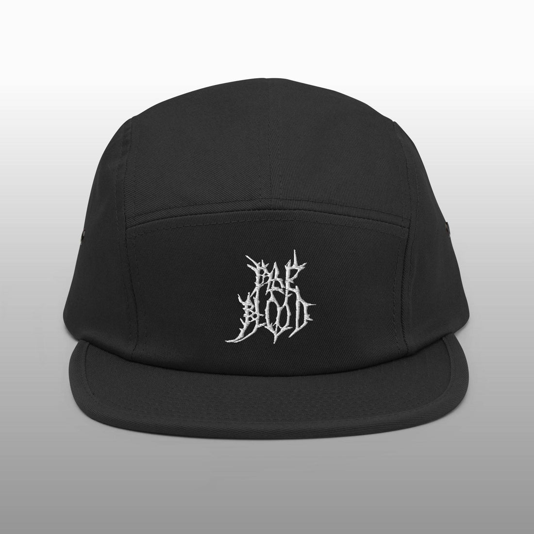 Pale Blood Logo Black Metal Style Five Panel Cap - Pale Blood Store