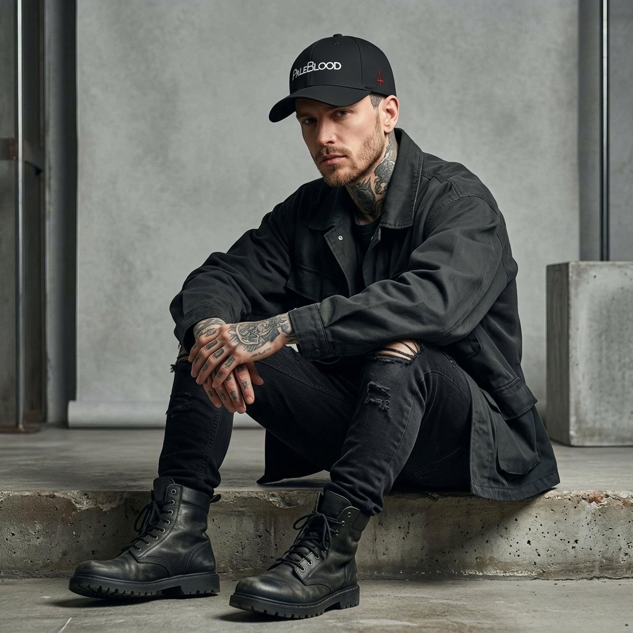 Pale Blood Minimal Goth Logo Cap - ["cap","hat","headwear","logo","men","pale blood","paleblood","unisex","women"] | Pale Blood Store