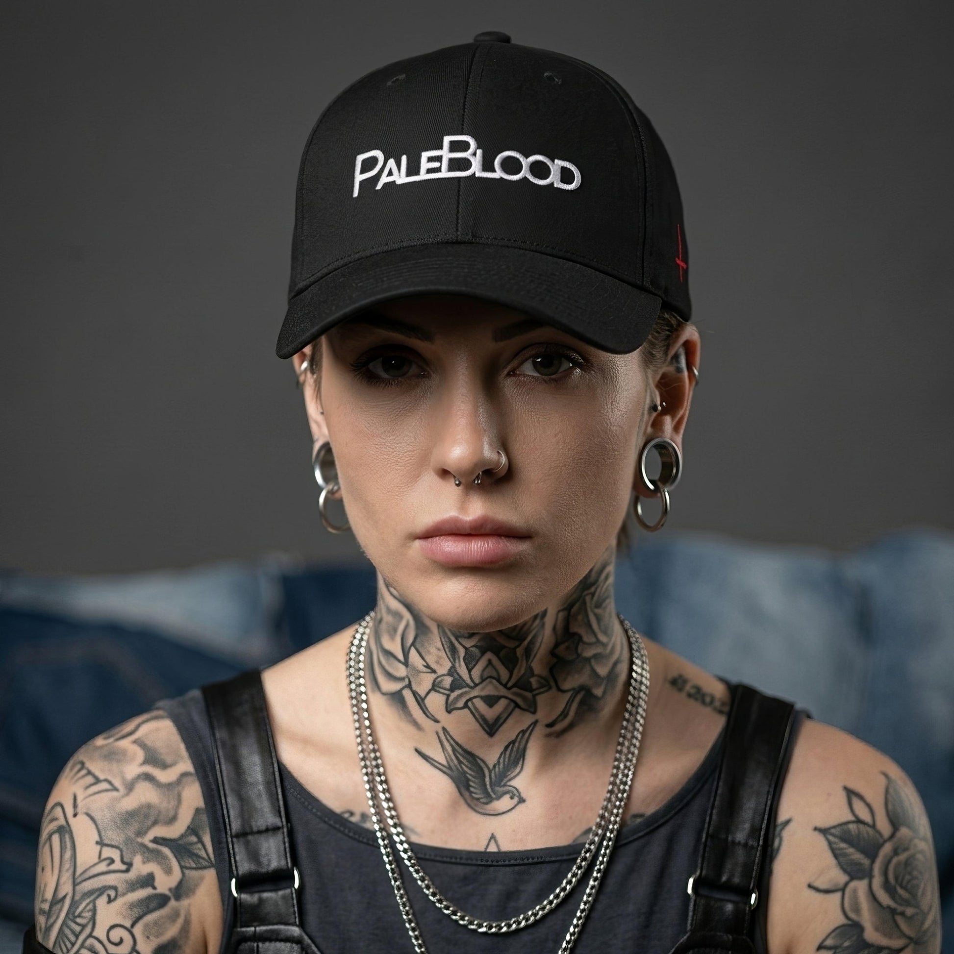 Pale Blood Minimal Goth Logo Cap - ["cap","hat","headwear","logo","men","pale blood","paleblood","unisex","women"] | Pale Blood Store