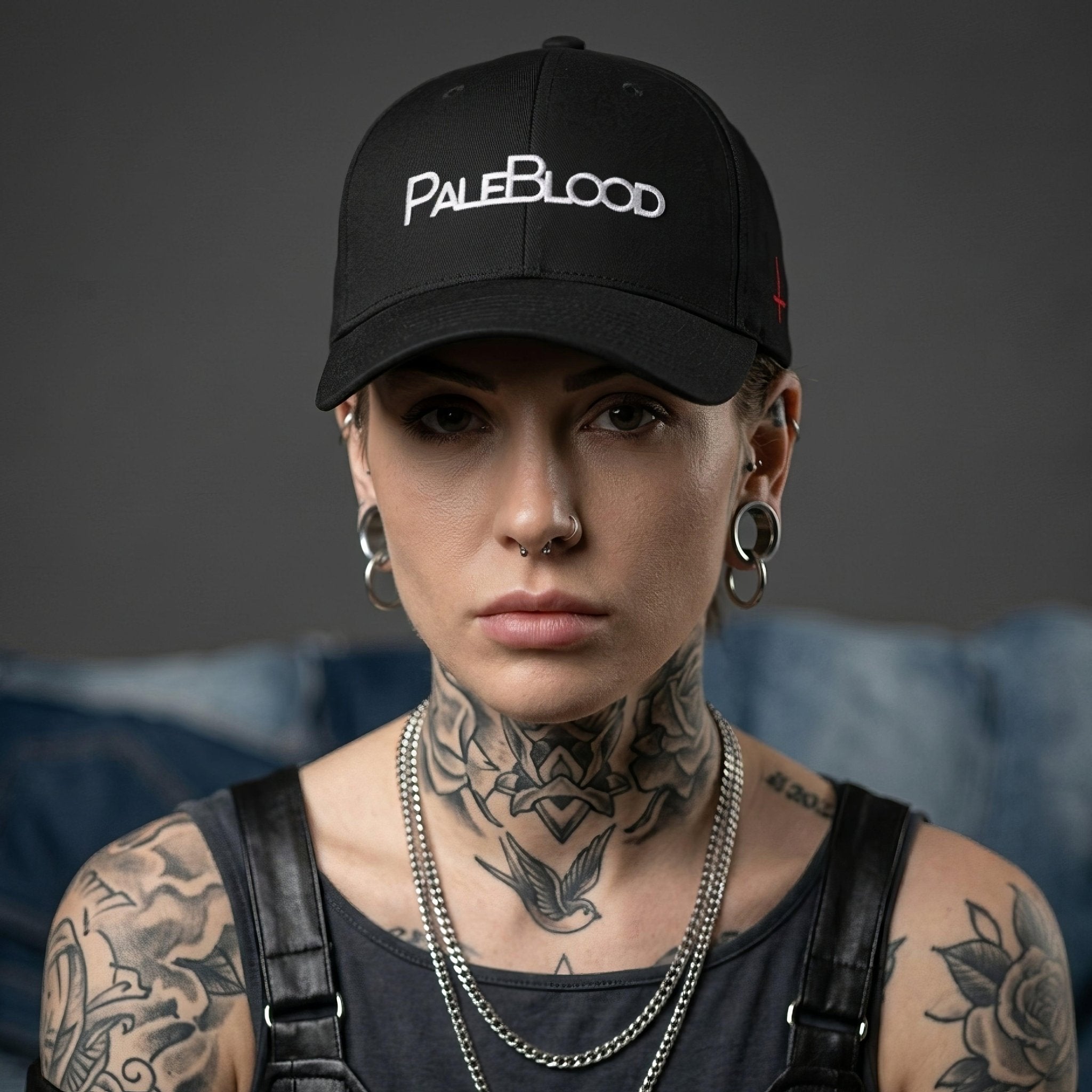 Pale Blood Minimal Goth Logo Cap - ["cap","hat","headwear","logo","men","pale blood","paleblood","unisex","women"] | Pale Blood Store