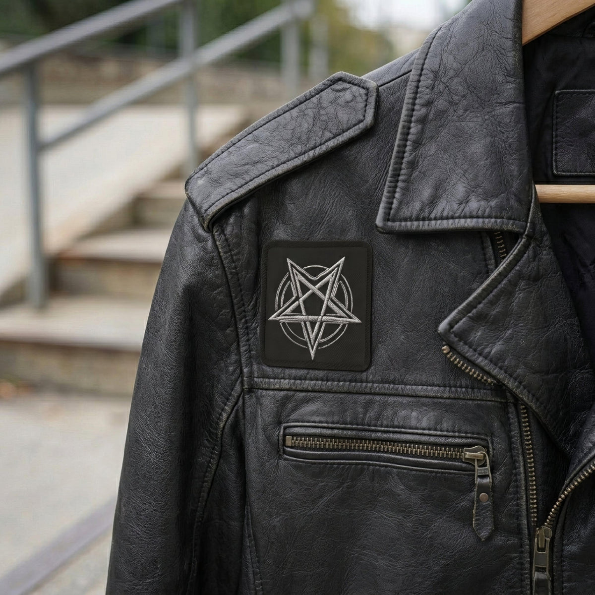 Pentagram Black Metal Style Embroidered Patches - Pale Blood Store