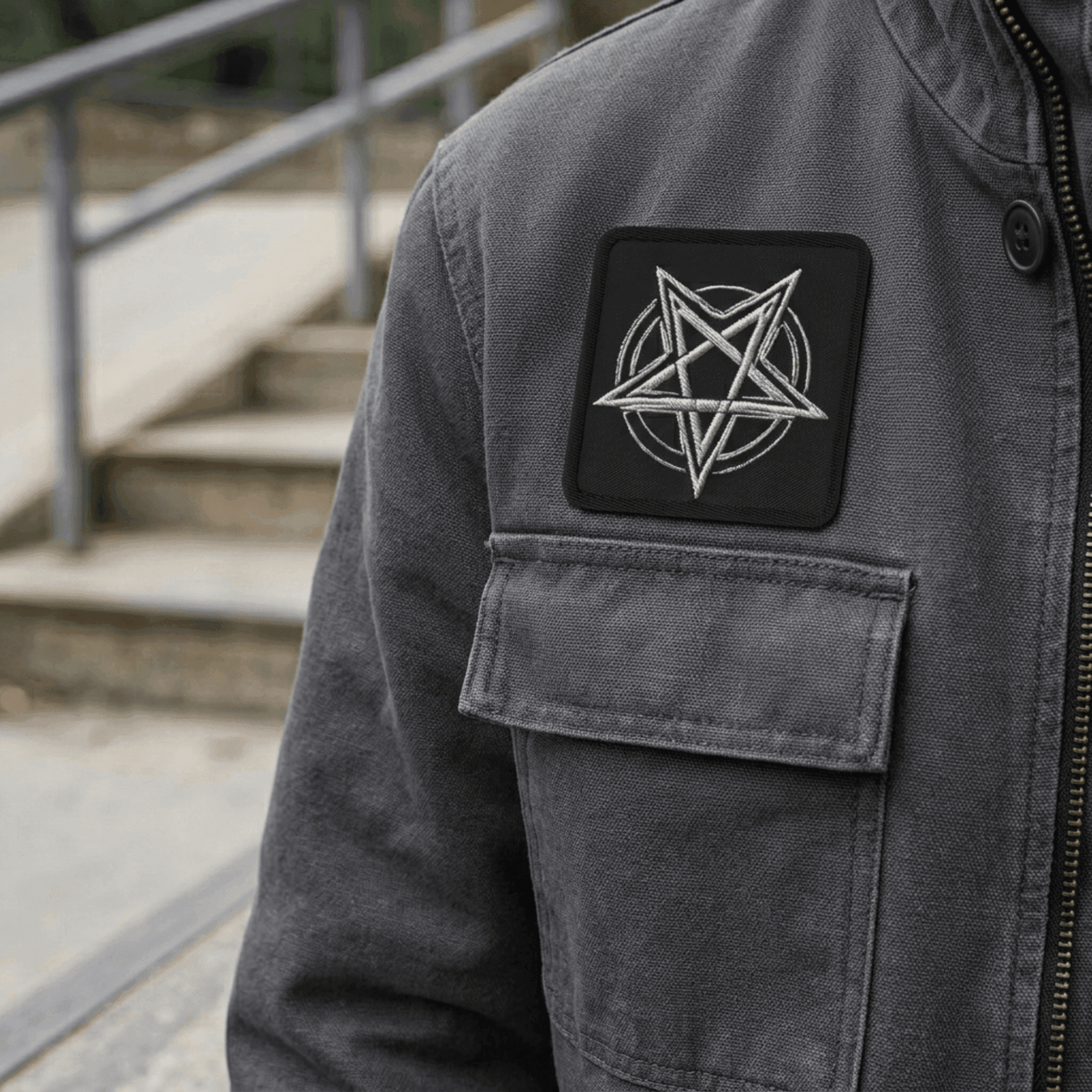Pentagram Black Metal Style Embroidered Patches - Pale Blood Store
