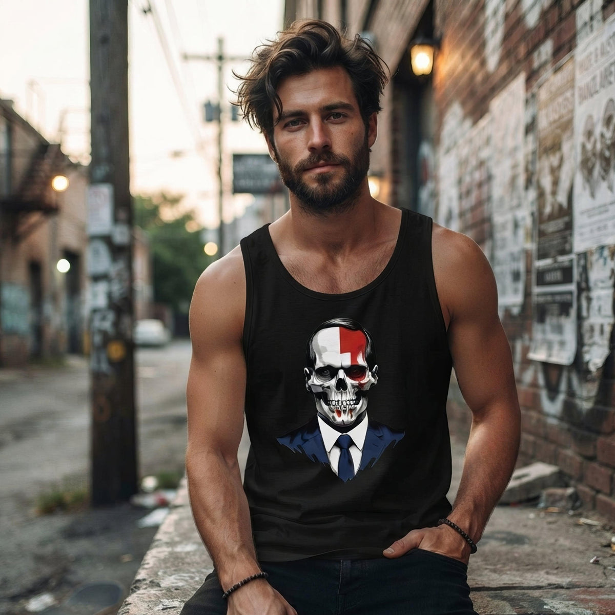 Politics Goth Punk Aesthetic Mens Premium Tank Top - Pale Blood Store