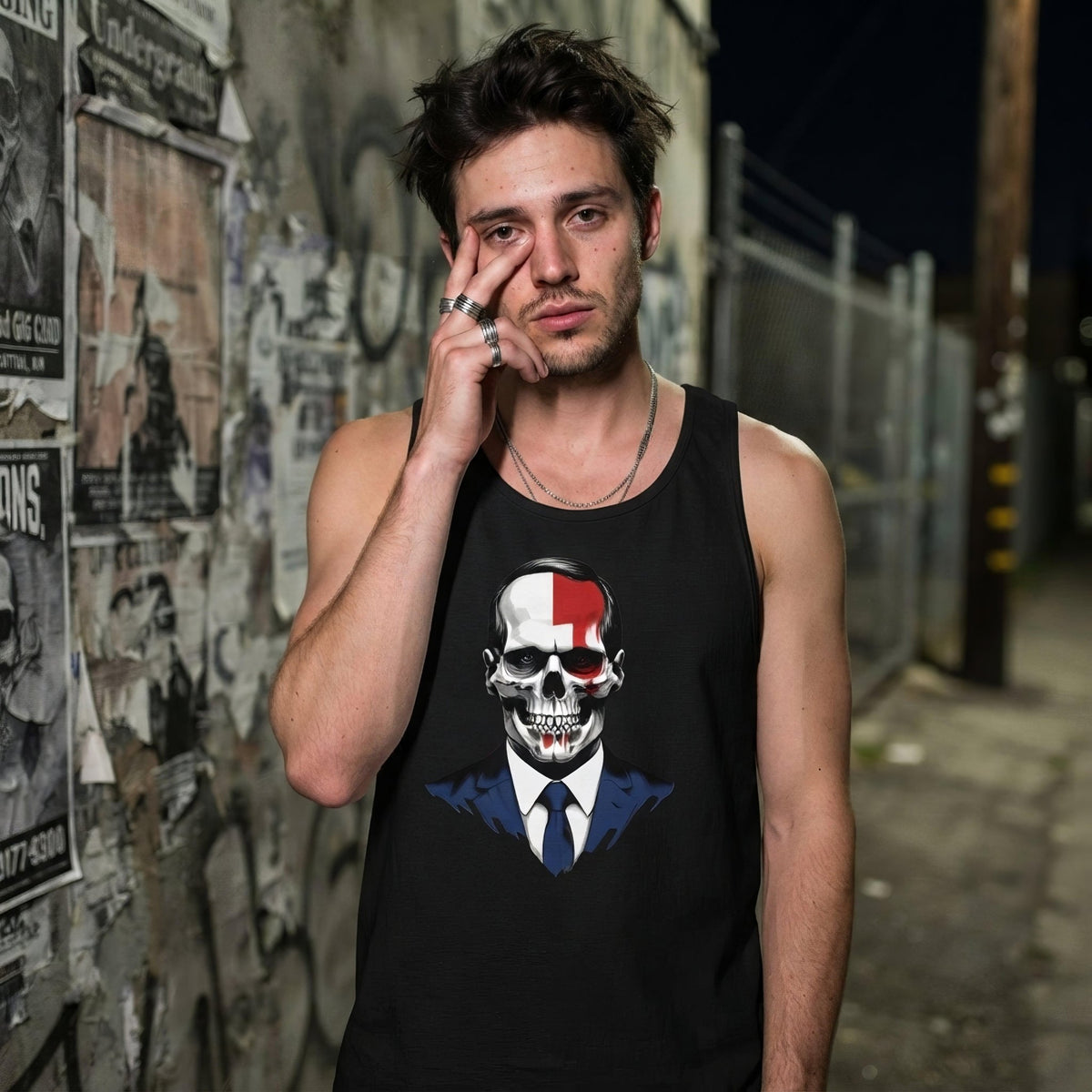 Politics Goth Punk Aesthetic Mens Premium Tank Top - Pale Blood Store