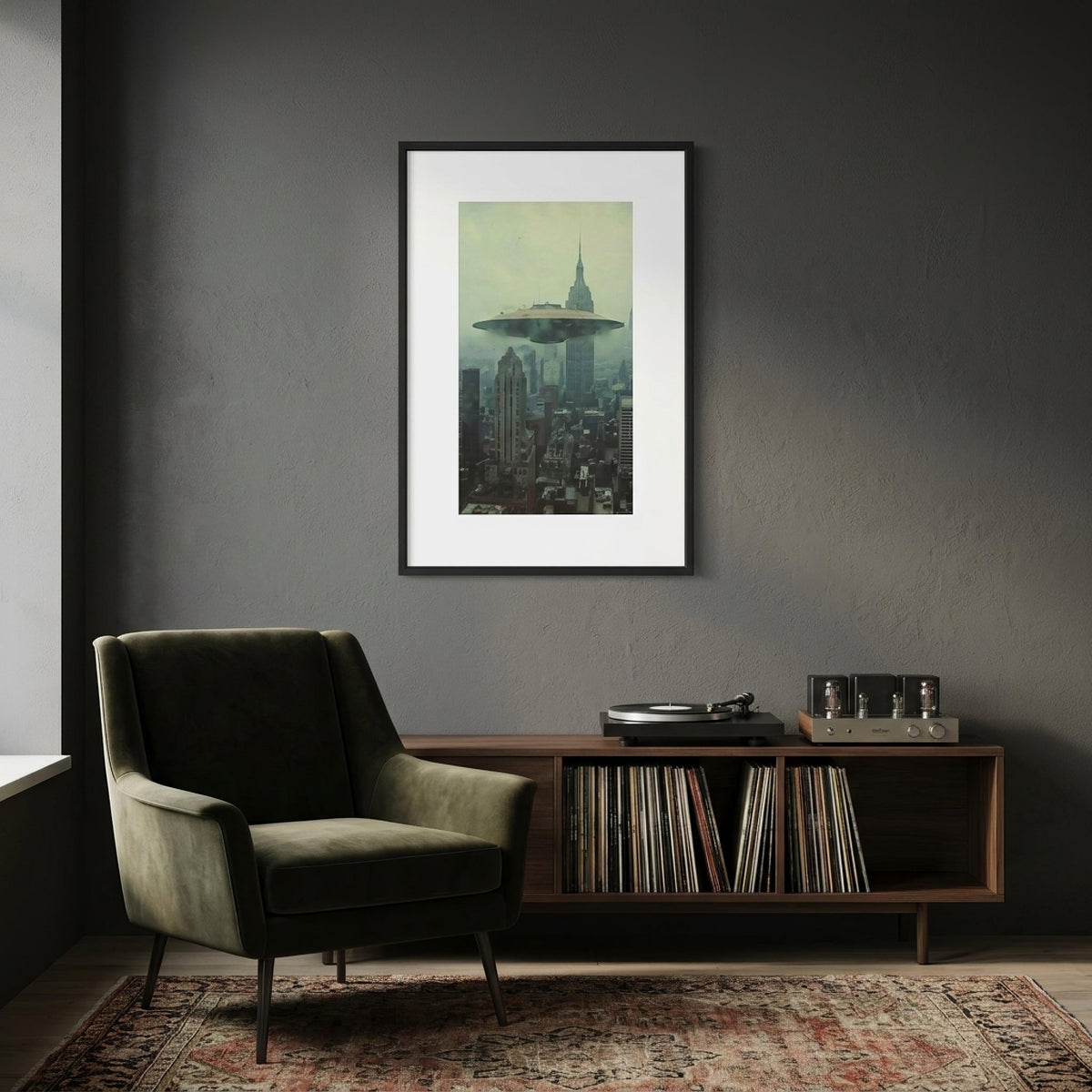 Recon Over Brooklyn Matte Paper Framed Poster With Mat - Pale Blood Store