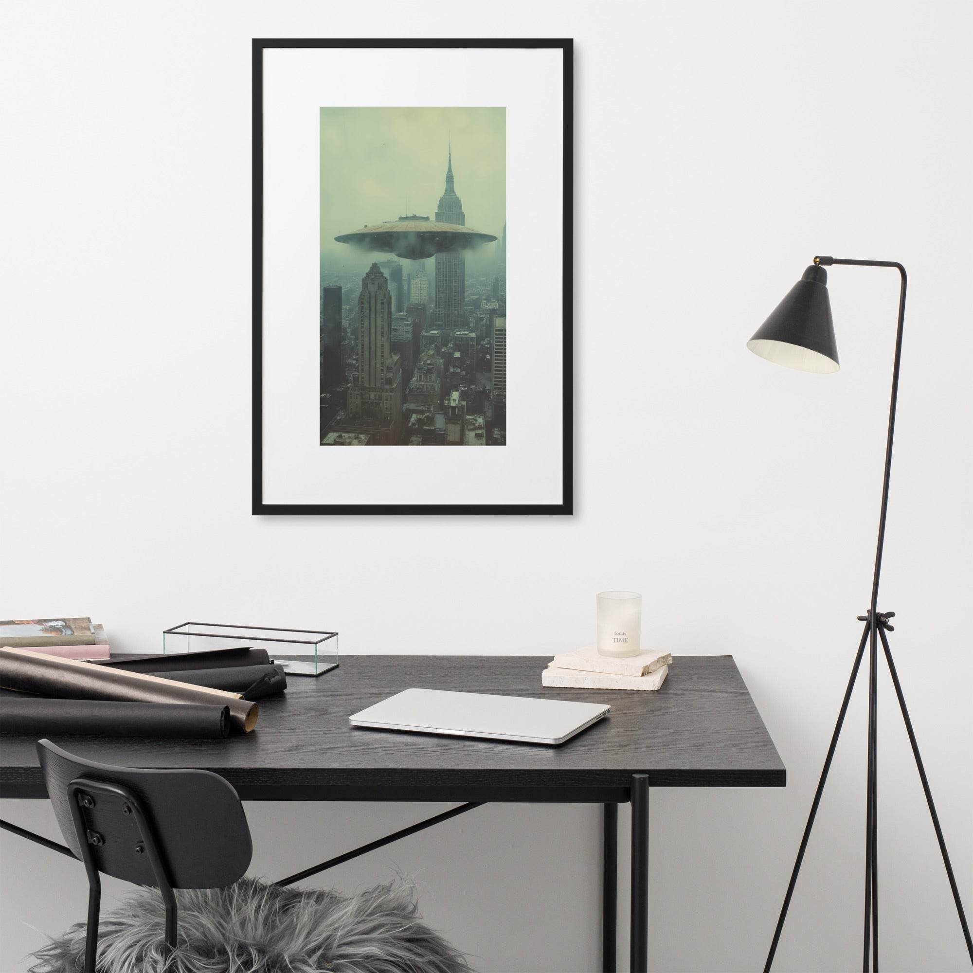 Recon Over Brooklyn Matte Paper Framed Poster With Mat - Pale Blood Store