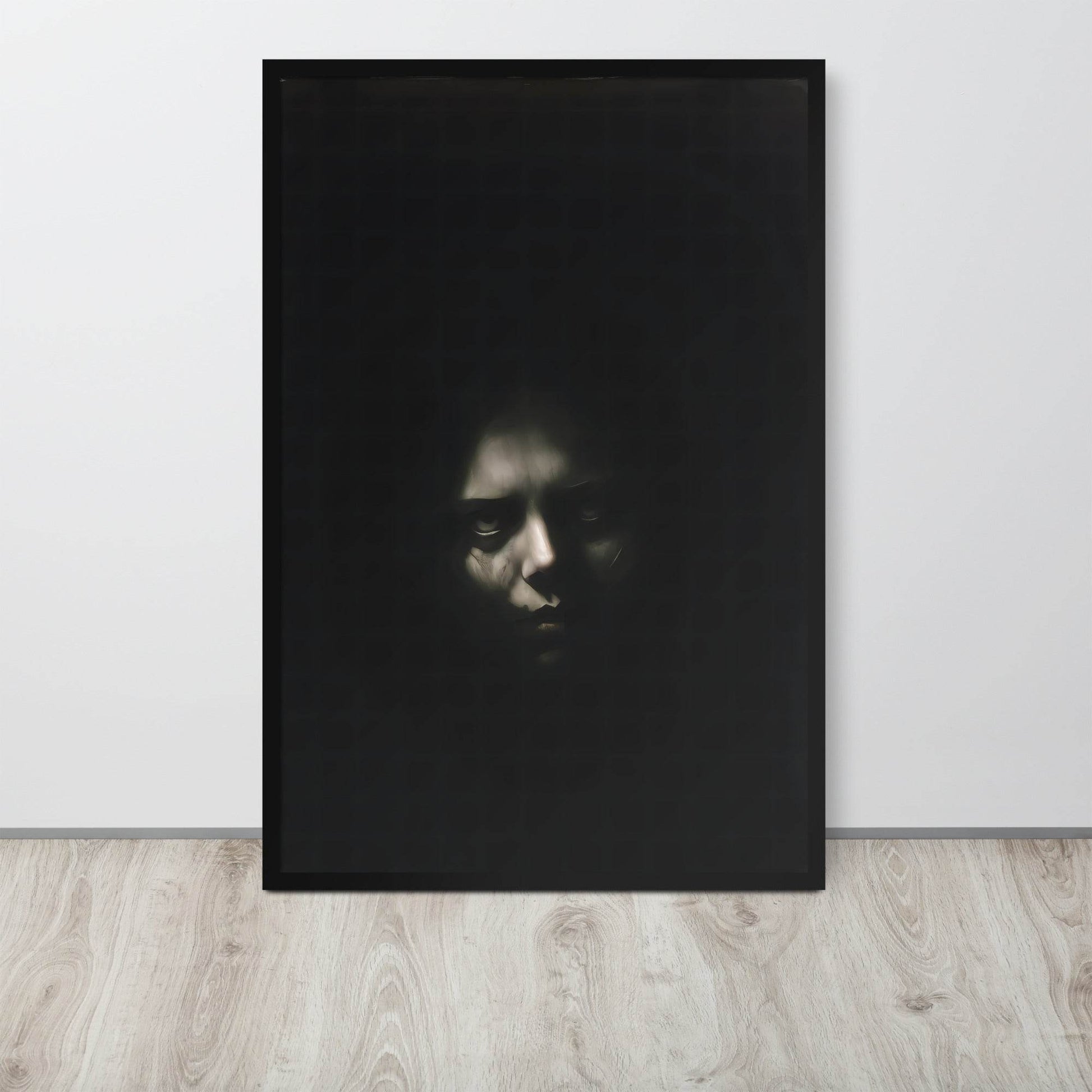 Shadowed Terror Goth Aesthetic Framed Poster - Pale Blood Store