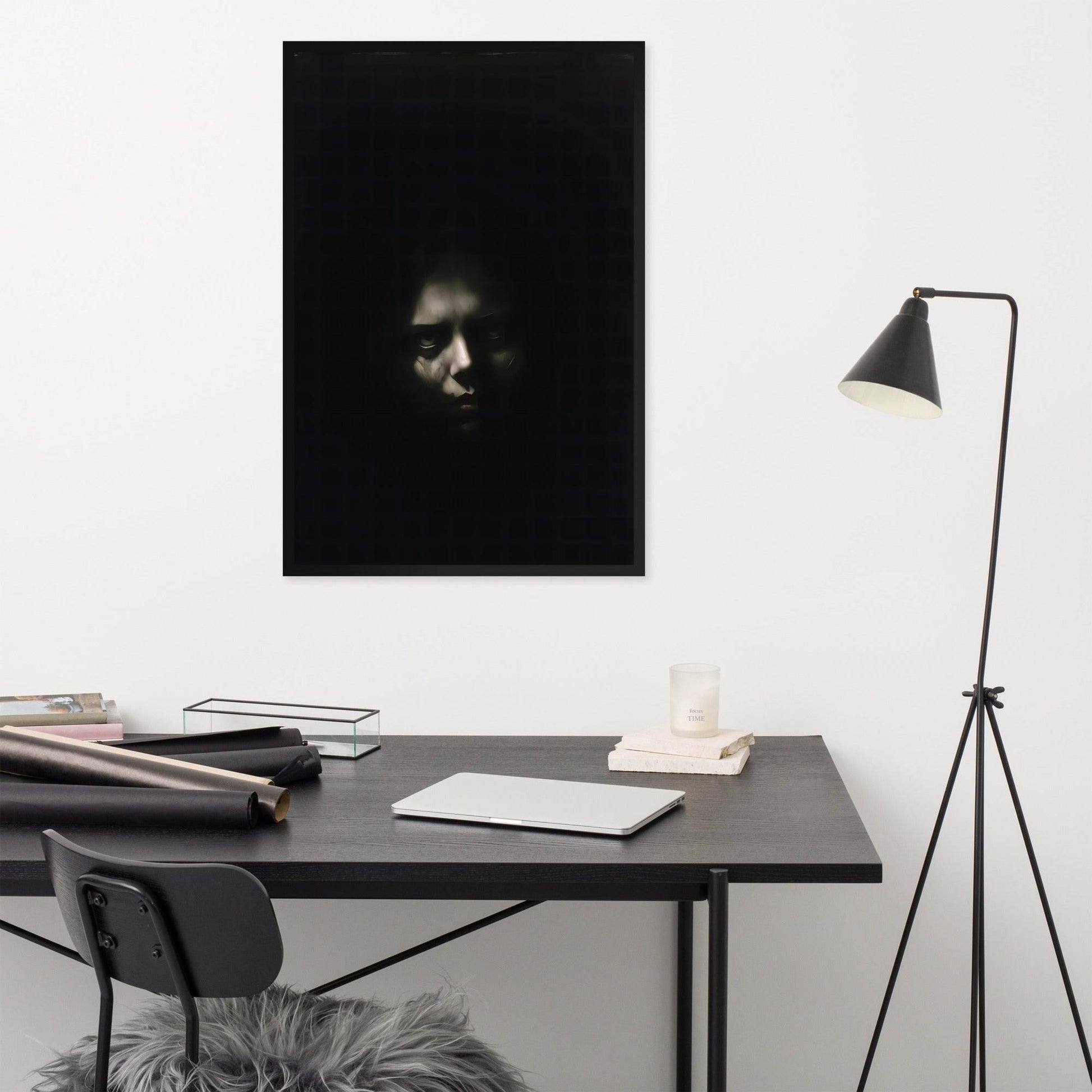 Shadowed Terror Goth Aesthetic Framed Poster - Pale Blood Store