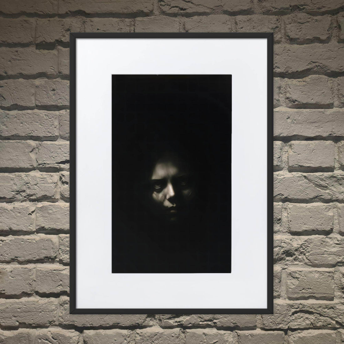 Shadowed Terror Goth Aesthetic Framed Poster W/Mat - Pale Blood Store