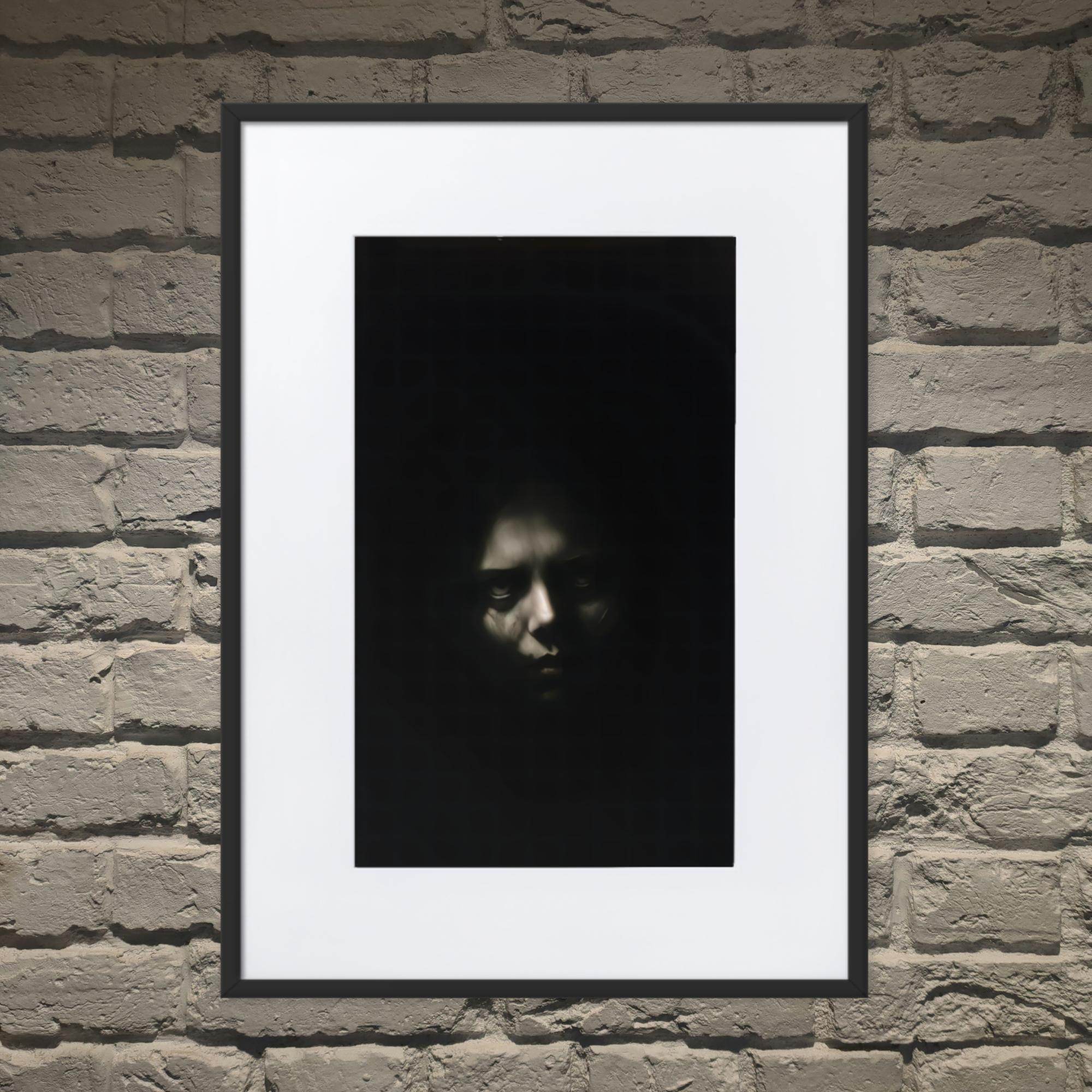 Shadowed Terror Goth Aesthetic Framed Poster W/Mat - Pale Blood Store
