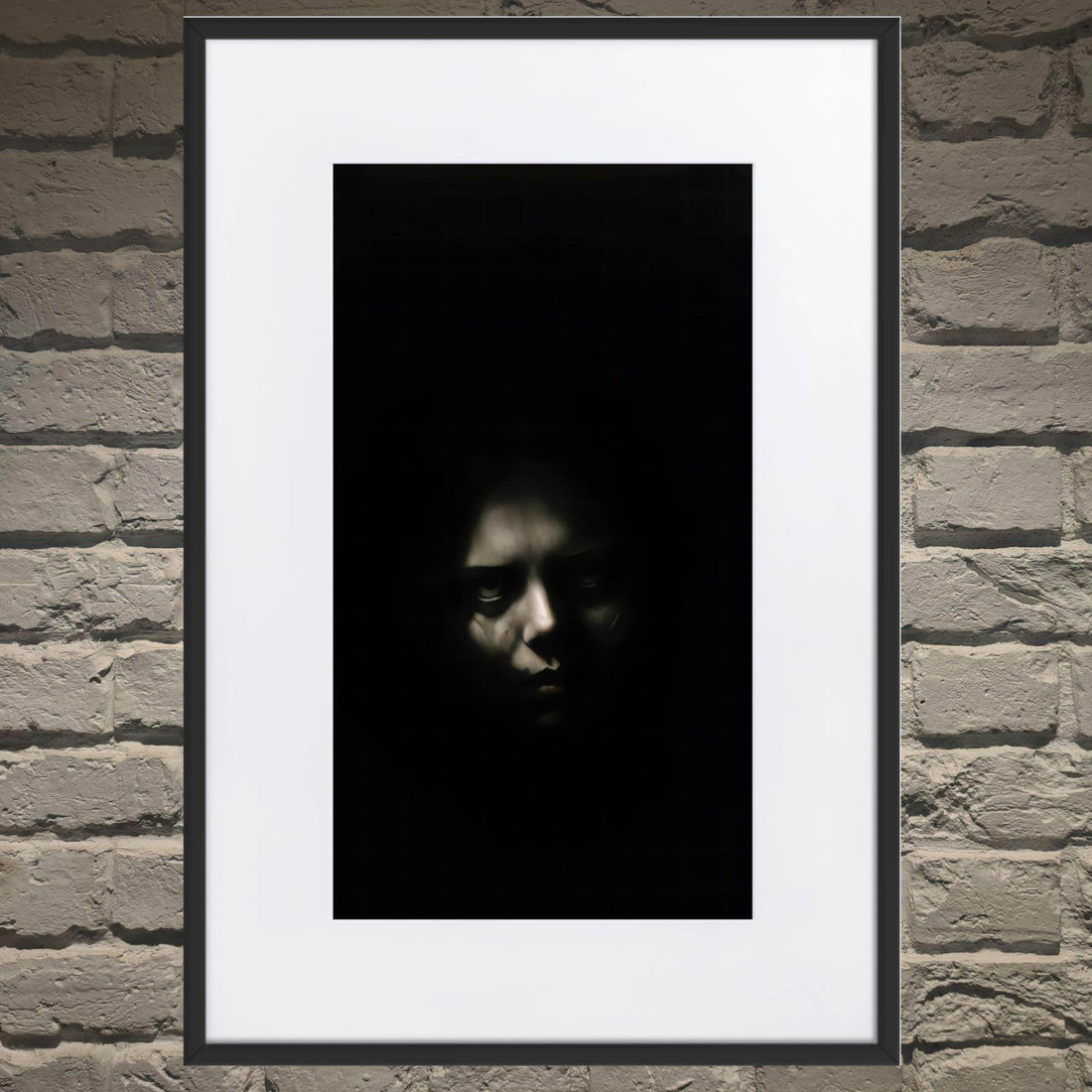 Shadowed Terror Goth Aesthetic Framed Poster W/Mat - Pale Blood Store