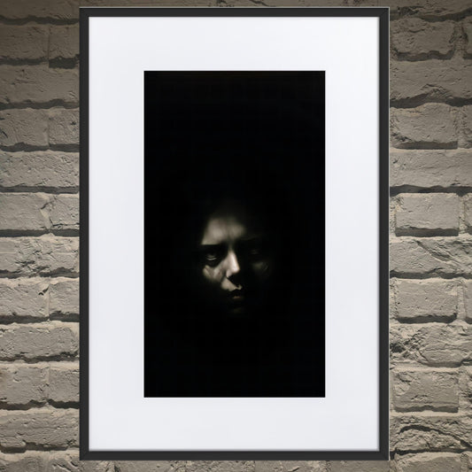 Shadowed Terror Goth Aesthetic Matte Paper Framed Poster With Mat - Pale Blood Store