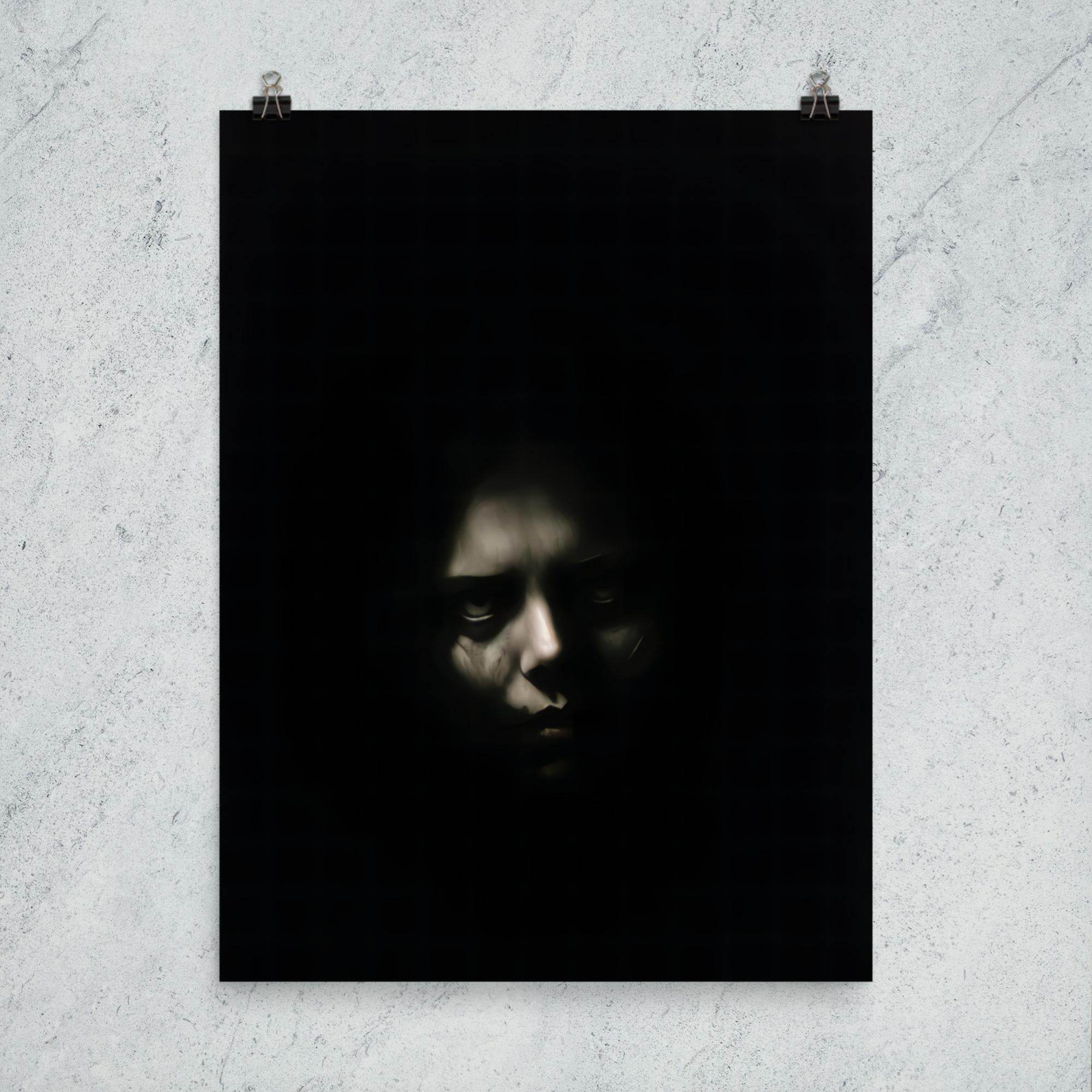 Shadowed Terror Goth Aesthetic Poster - Pale Blood Store