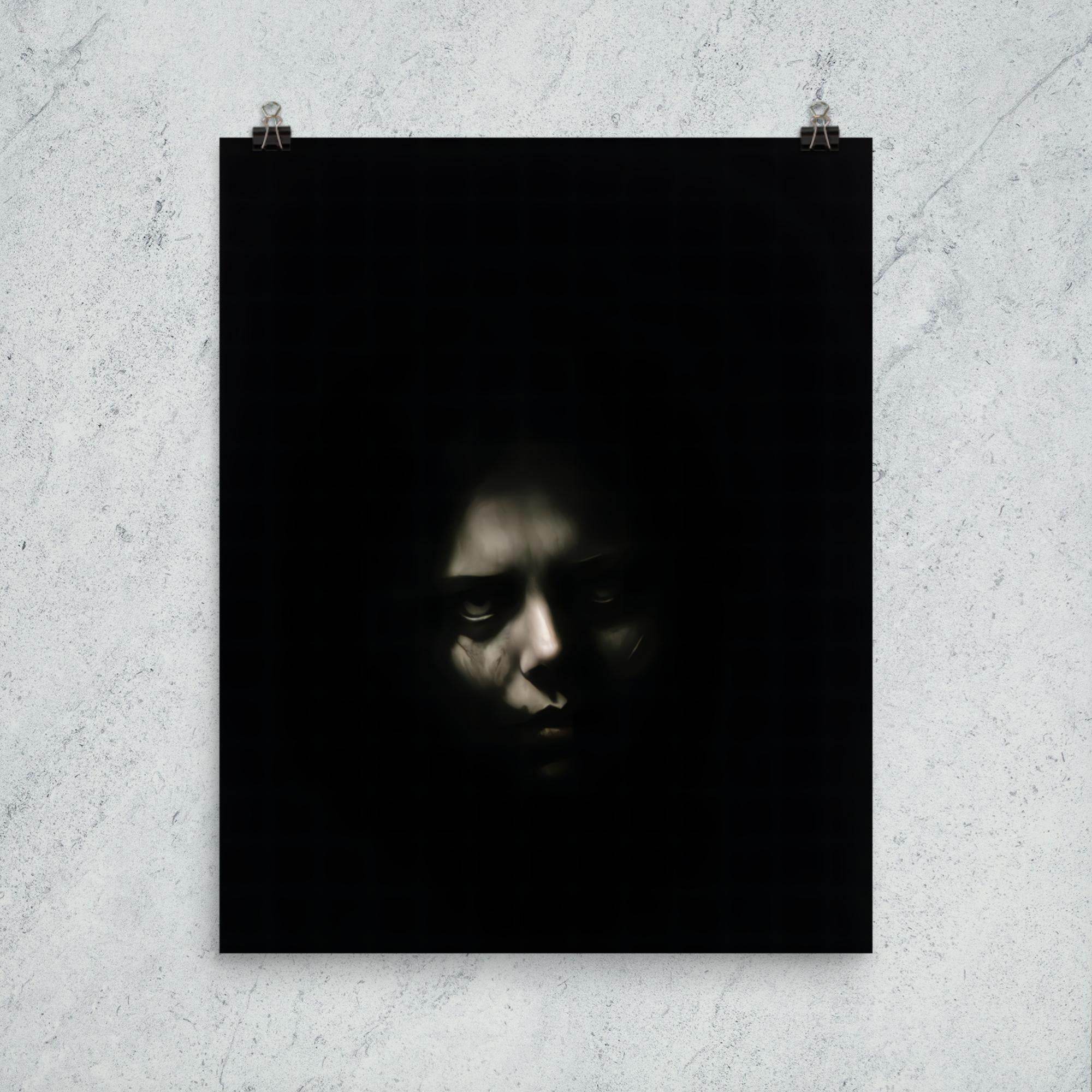 Shadowed Terror Goth Aesthetic Poster - Pale Blood Store