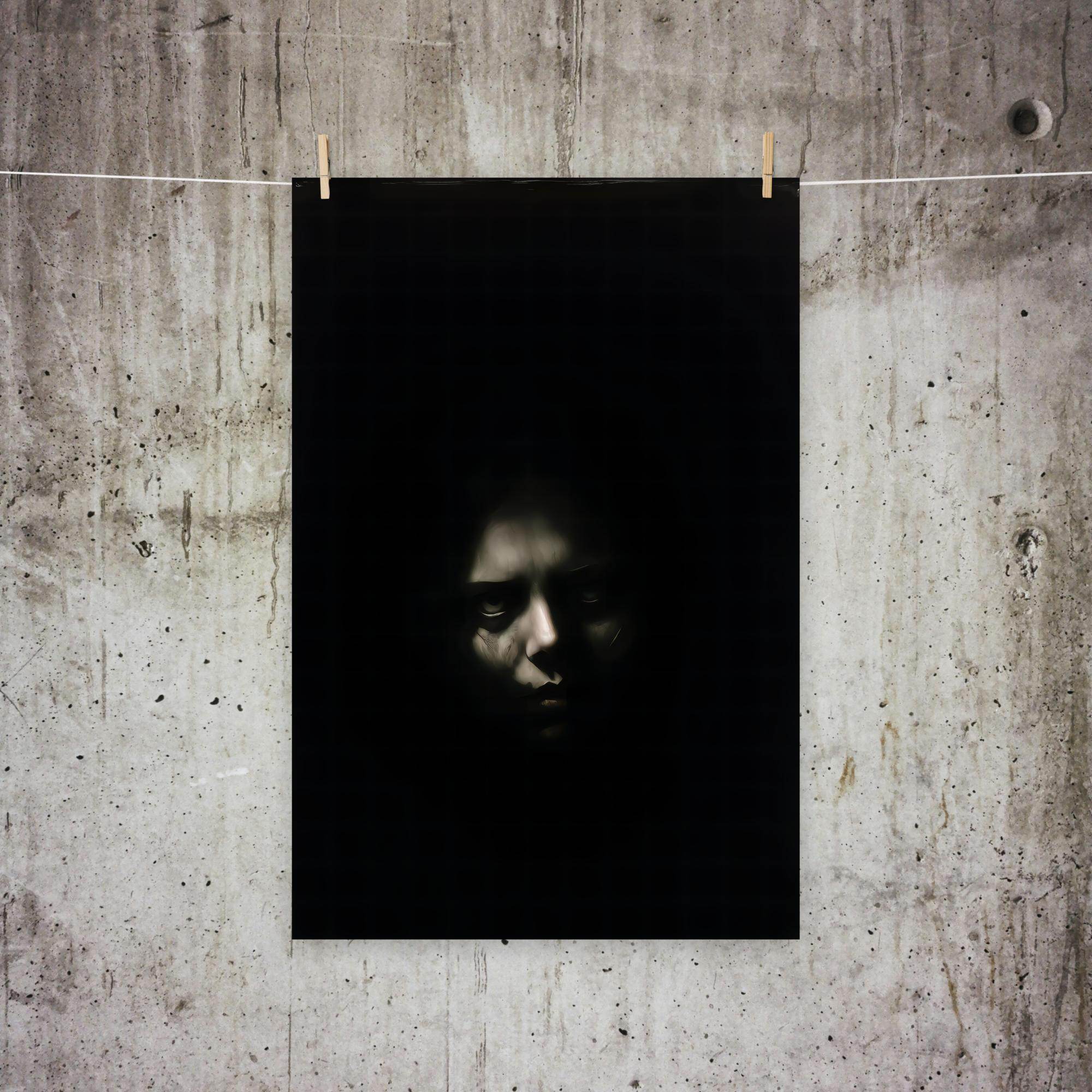 Shadowed Terror Goth Aesthetic Poster - Pale Blood Store