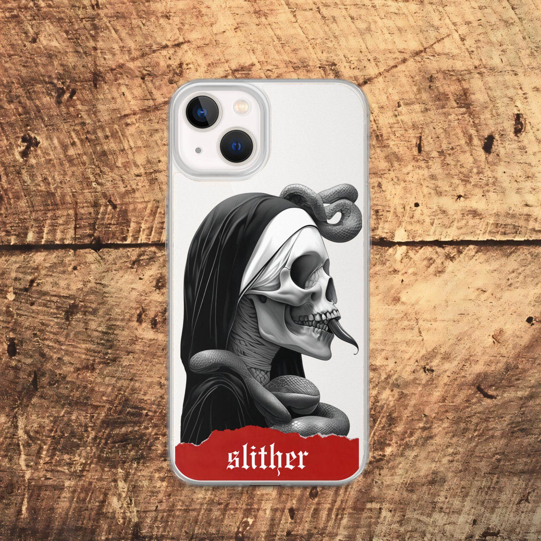 Slither Sister Clear Case for iPhone® - Pale Blood Store