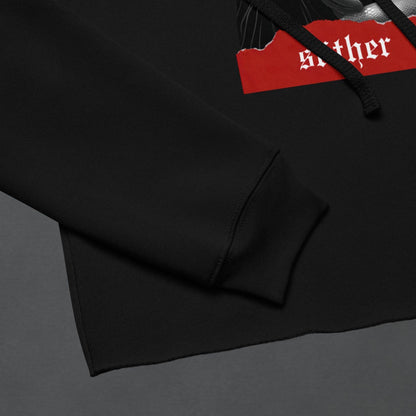 Slither Sister Black Metal Style Crop Hoodie - Pale Blood Store