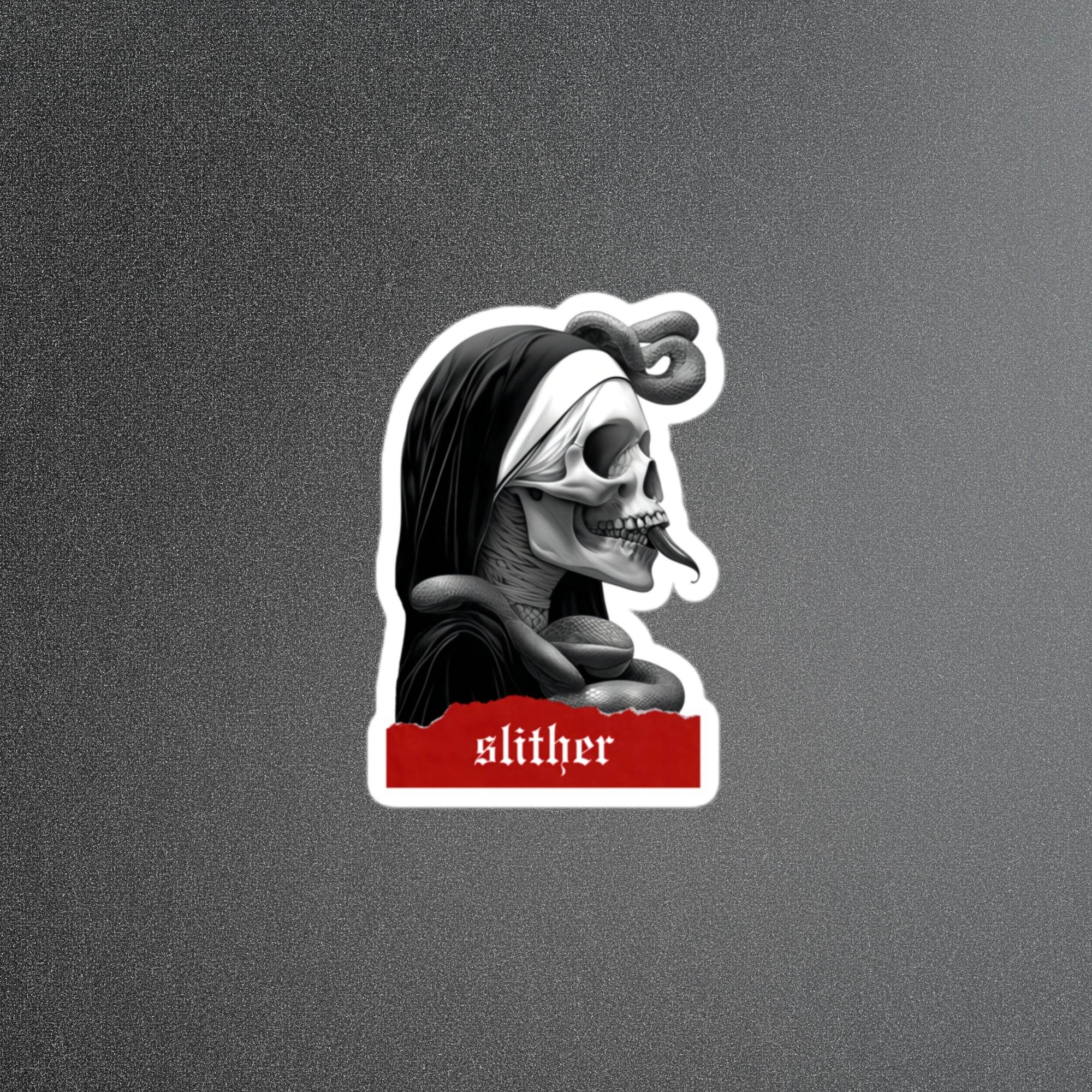 Slither Sister Black Metal Style Stickers - Pale Blood Store