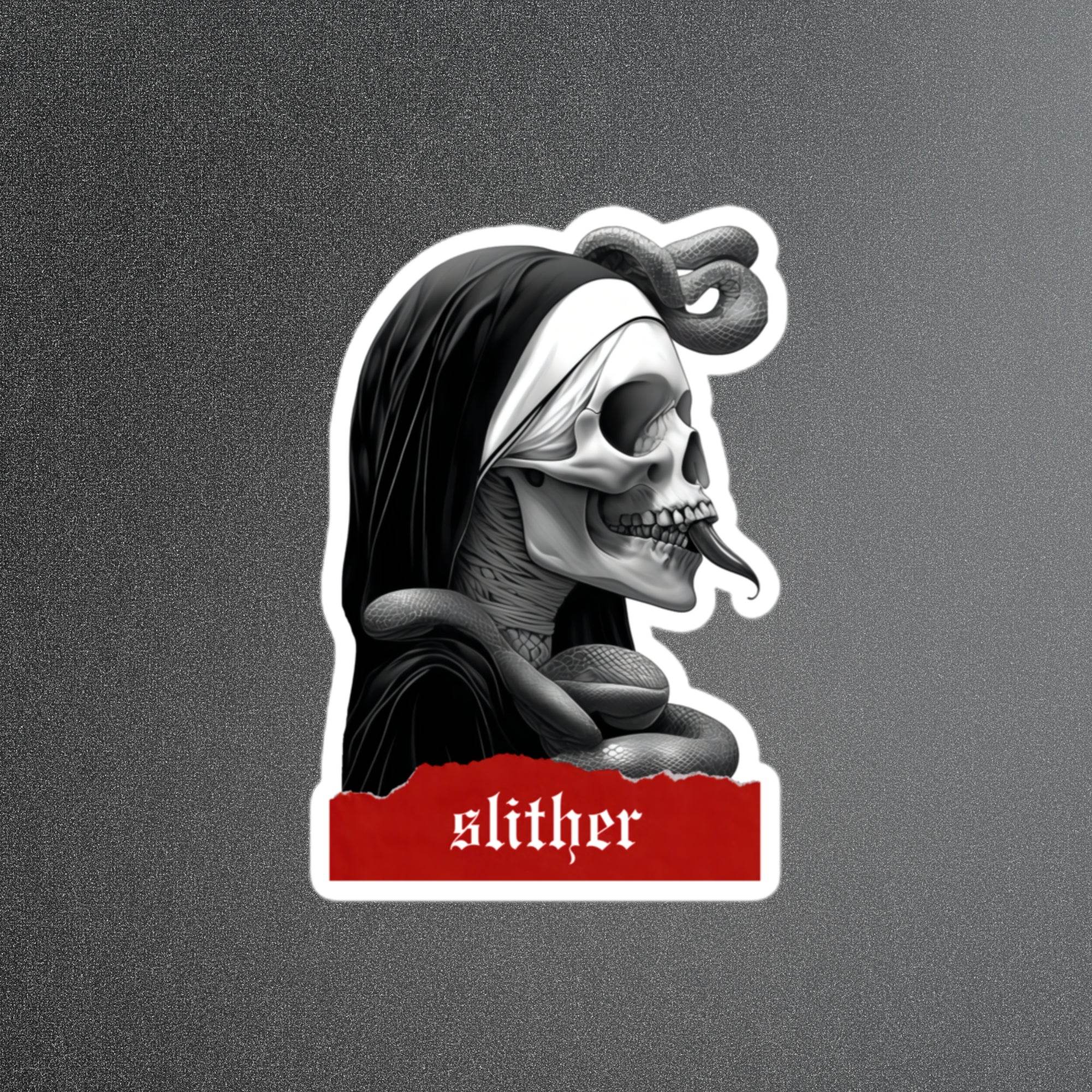 Slither Sister Black Metal Style Stickers - Pale Blood Store