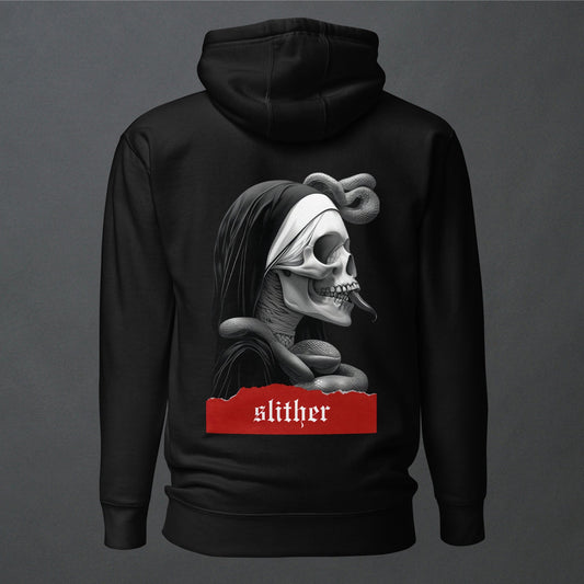 Slither Sister Black Metal Style Unisex Hoodie - Pale Blood Store