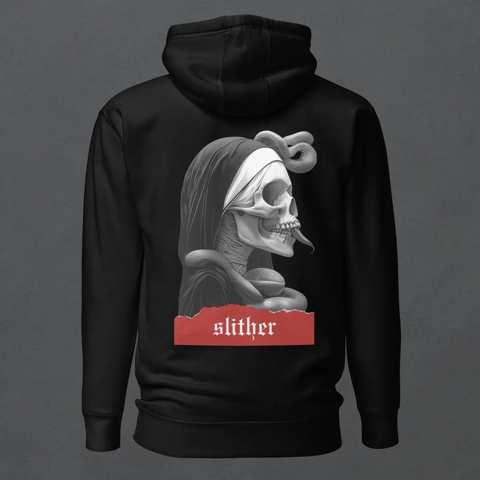 Slither Sister Black Metal Style Unisex Hoodie - Pale Blood Store