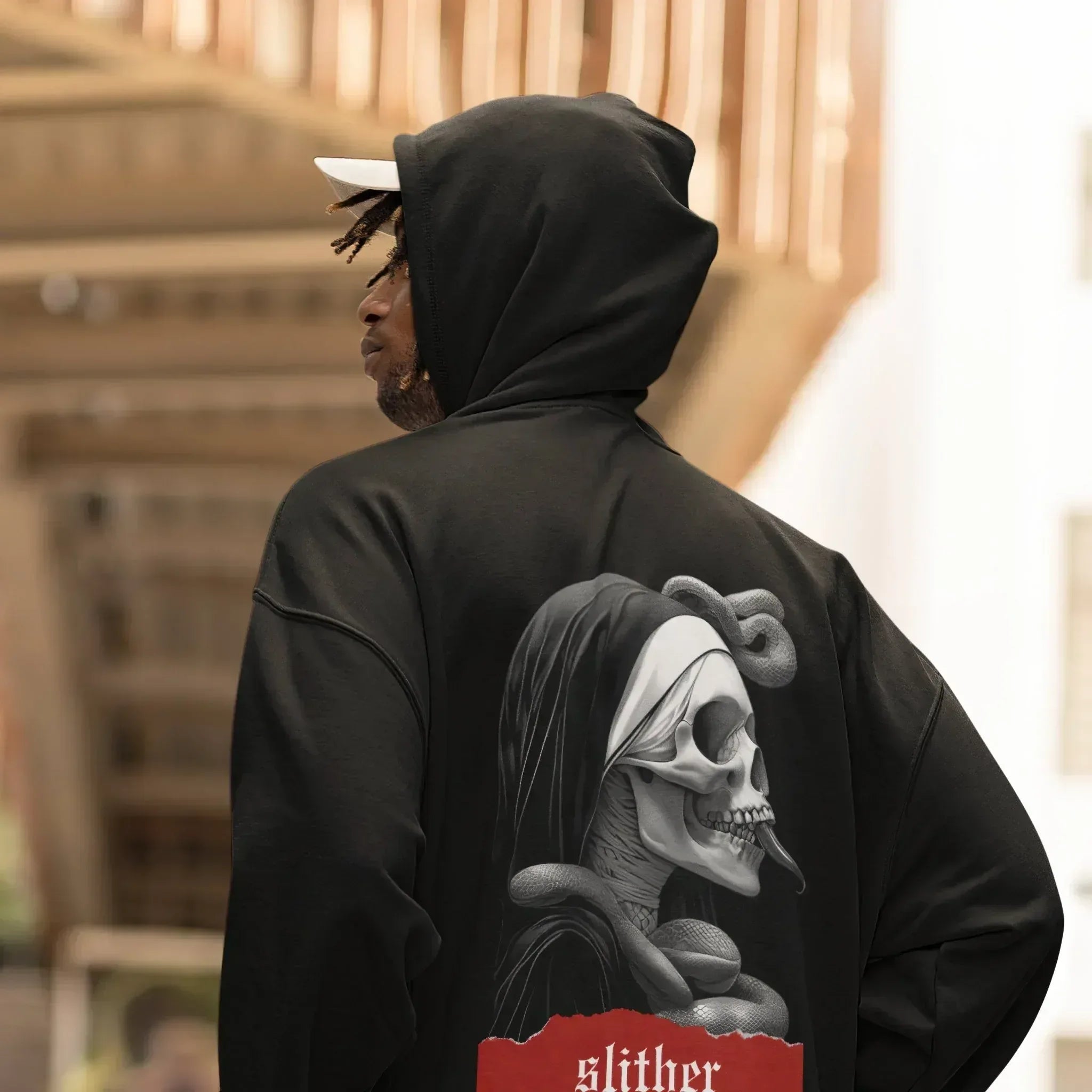 Slither Sister Black Metal Style Unisex Hoodie - Pale Blood Store