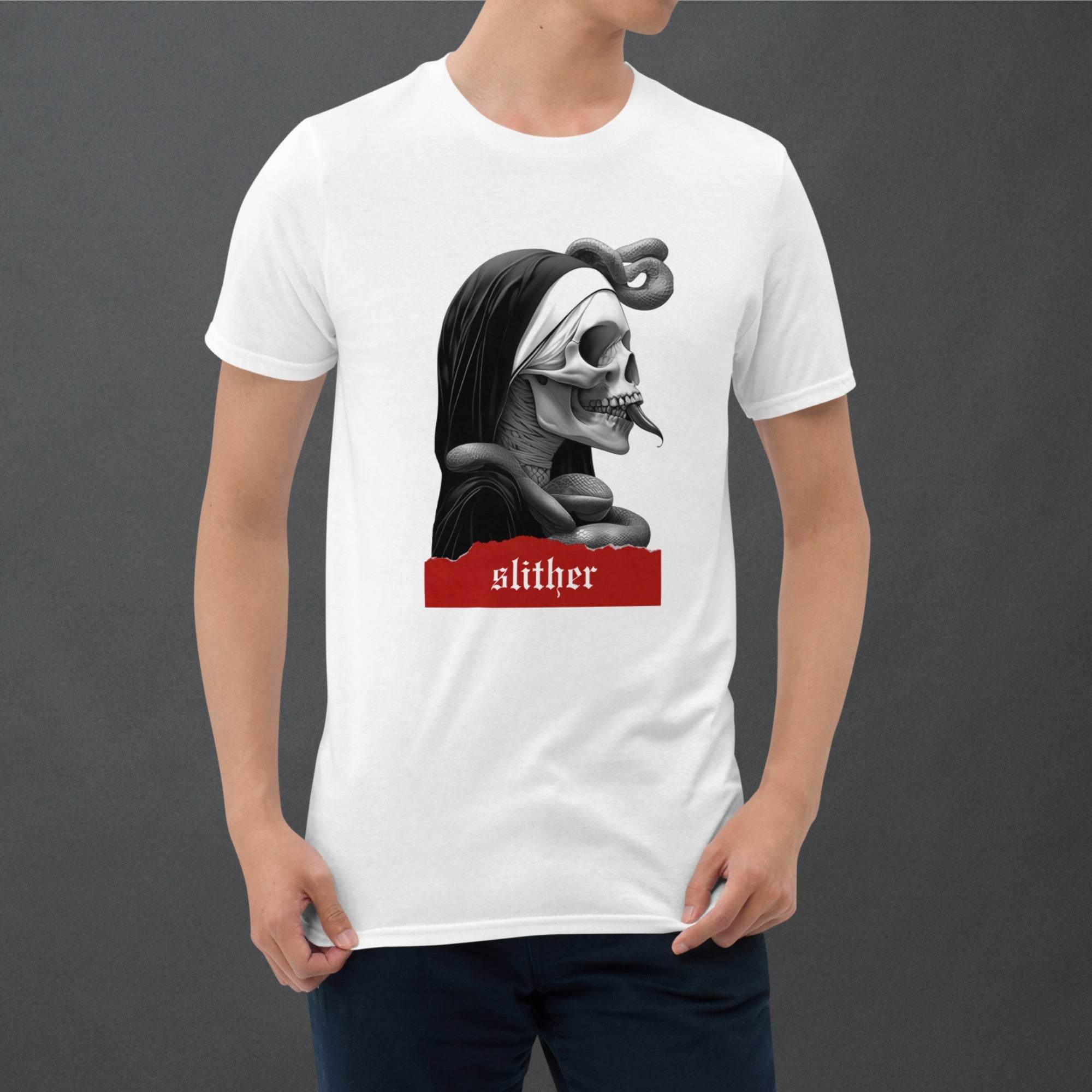 Slither Sister Black Metal Style Unisex T-Shirt - Pale Blood Store