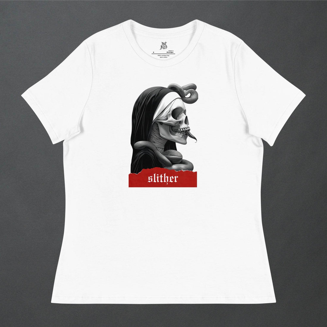 Slither Sister Black Metal Style Womens Relaxed Tee - Pale Blood Store