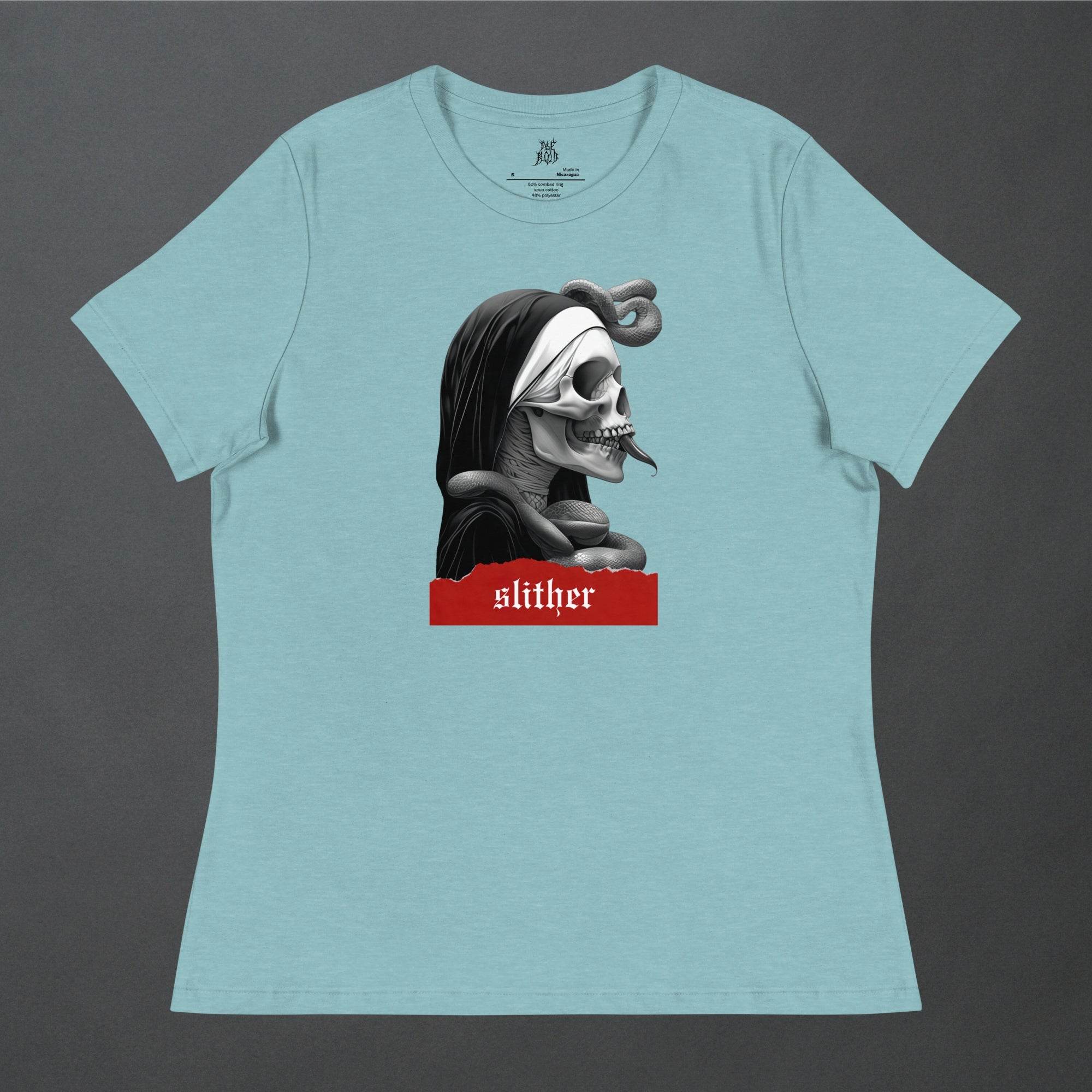Slither Sister Black Metal Style Womens Relaxed Tee - Pale Blood Store